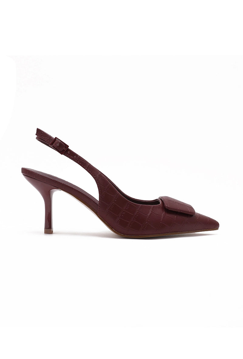Wine Red Slingback Kitten Heel | Elegant Women's Fashion by coolavocek