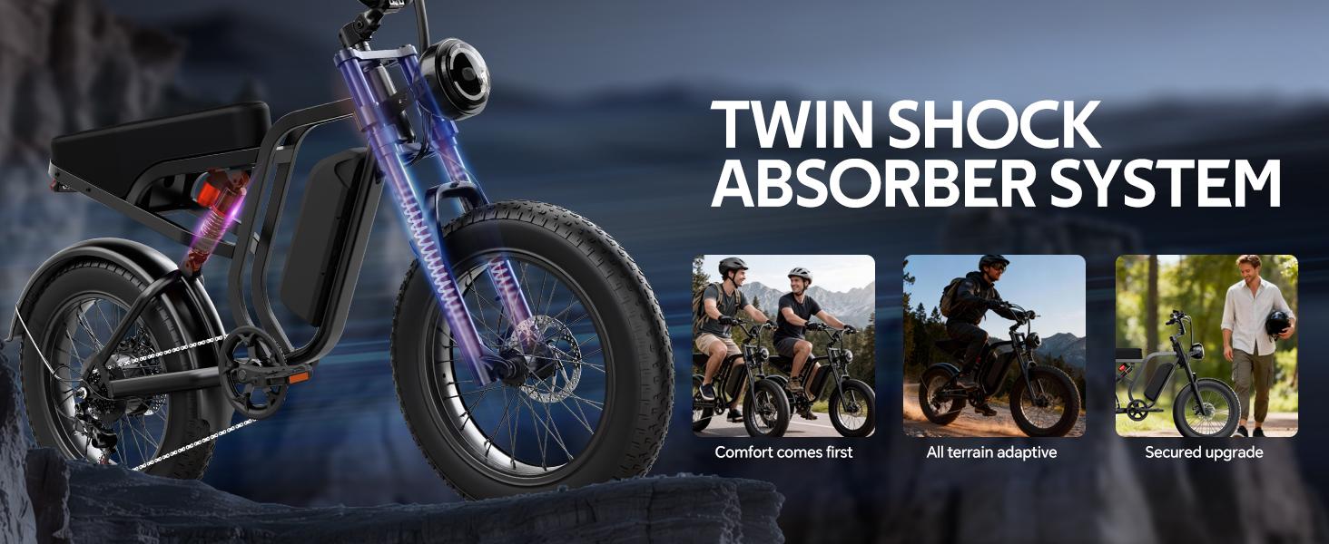 【Hieha】2026|1500W Electric Bike for Adults ,lFullSuspensionTop Speed 30+MPHRange 40-70 Miles | 48V 15AhRemovableBatterylLED Headlights 20-InchAll-Terrain Fat Tires lUL2849Certified ebike|Mother's Day gift 【Hieha】2026|1500W Electric Bike for Adults ,lFullSuspensionTop Speed 30+MPHRange 40-70 Miles | 48V 15AhRemovableBatterylLED Headlights 20-InchAll-Terrain Fat Tires lUL2849Certified ebike|Mother's Day gift