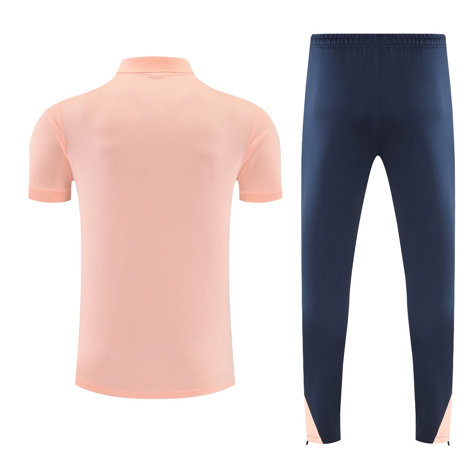 AlphaJersey-Barcelona 25-26 POLO Short-Sleeve Training Set - Pink Top and Dark Blue Pants