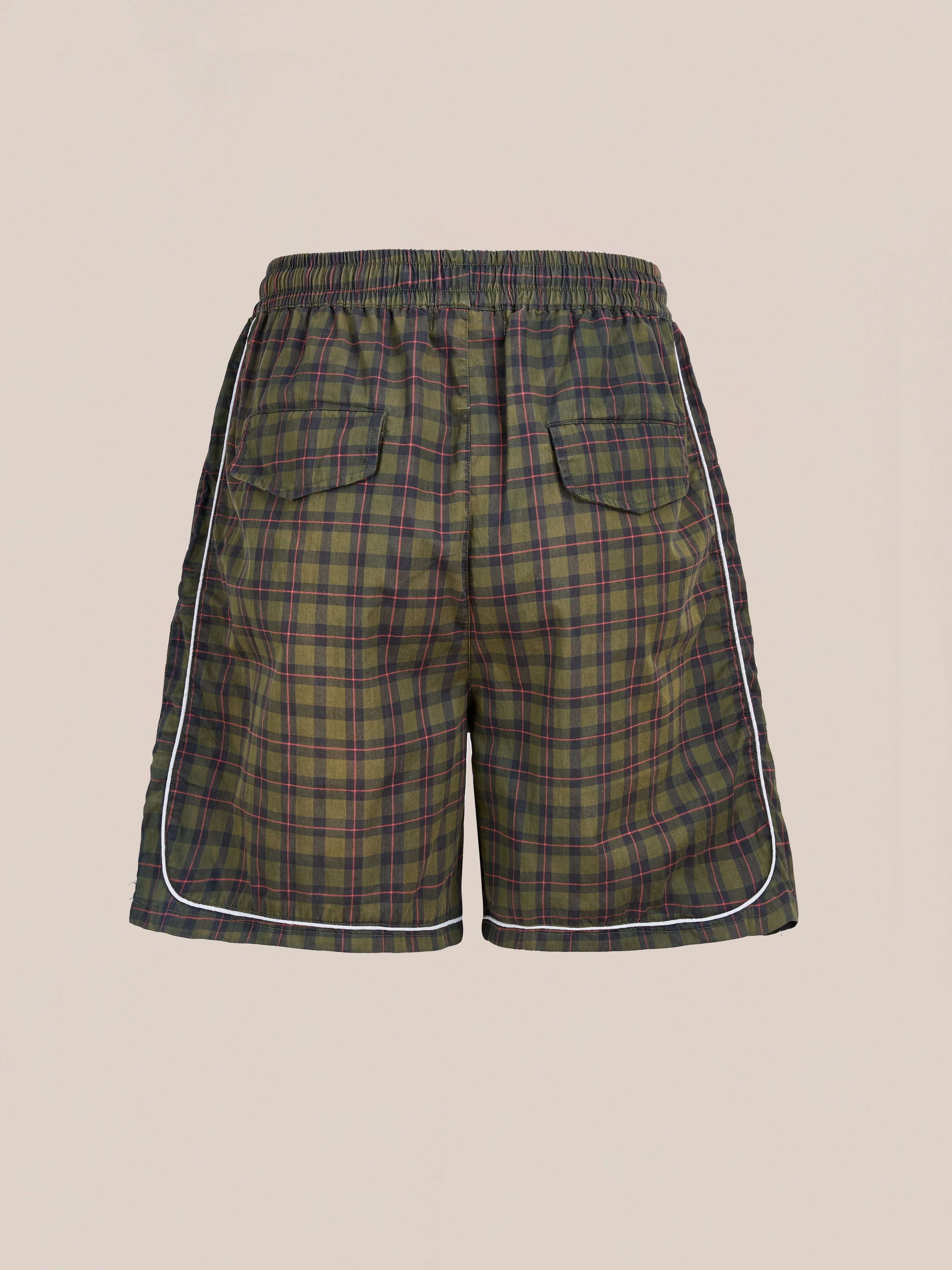 Forest Plaid Track Shorts | Modern Menswear by yycbvcnbmmnbm