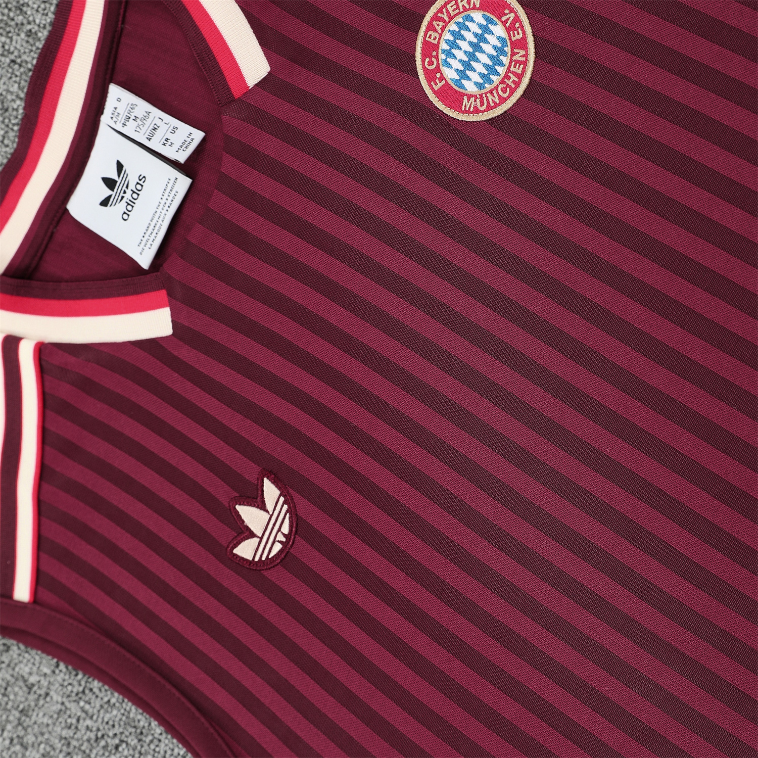 AlphaJersey-Bayern Munich 25-26 Vest Training Set - Wine Red Lines Vest & Wine Red Lines Shorts