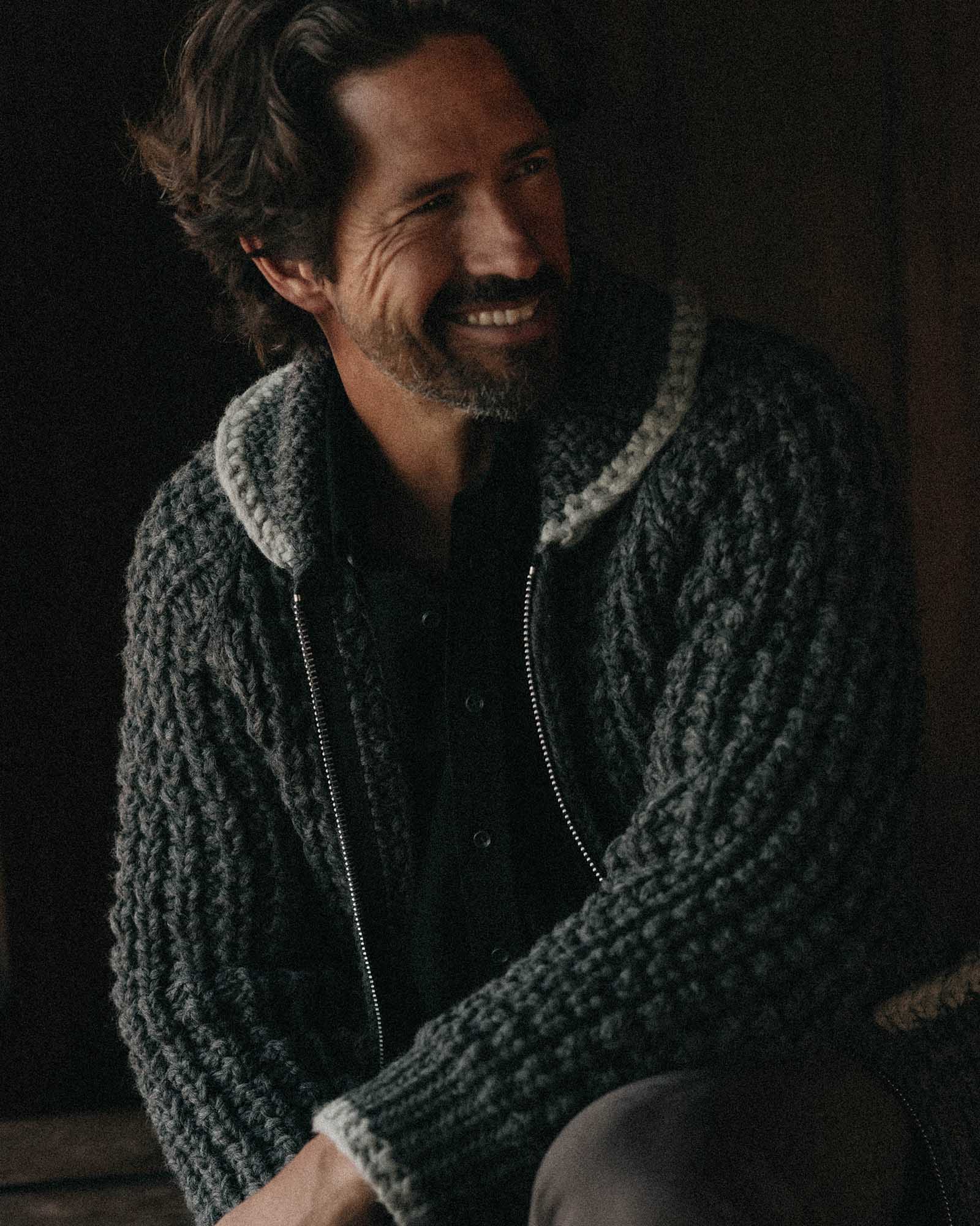 The Seawall Hand-Knit Sweater in Heather Graphite | Modern Menswear by yycbvcnbmmnbm
