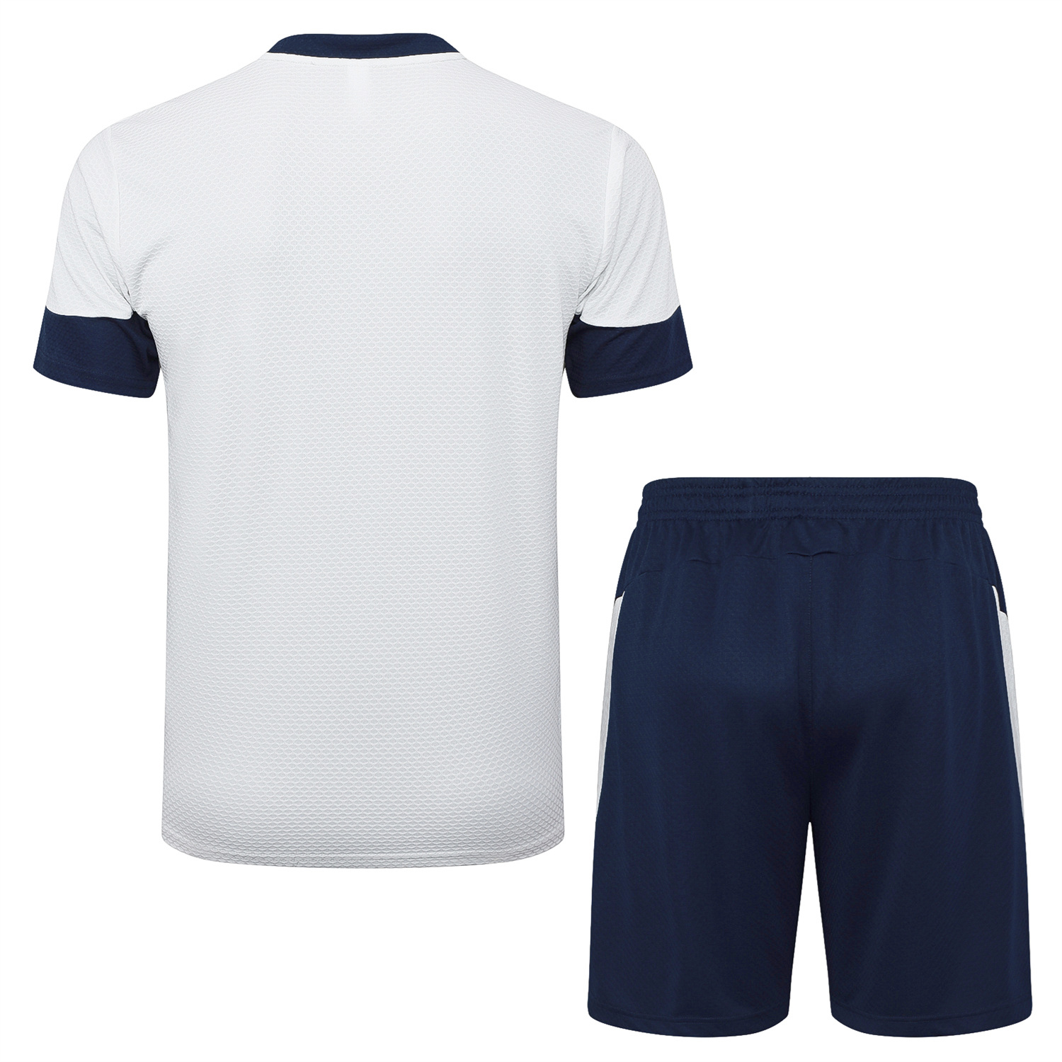 AlphaJersey-Portugal 25-26 Short-Sleeve Training Set - Off White Top and Deep Blue Shorts
