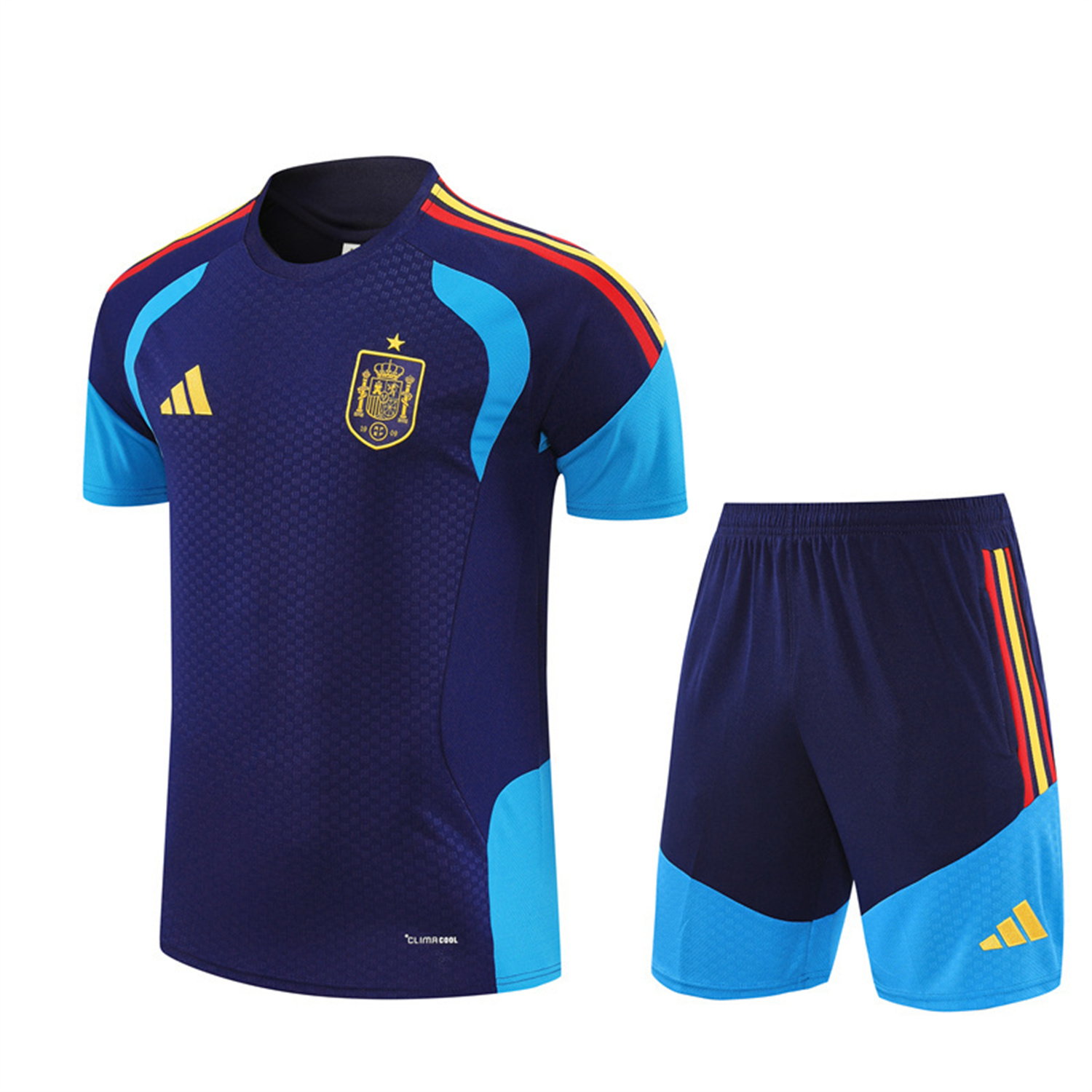 AlphaJersey-Spain 2026 Short-Sleeve Training Set - Royal Blue Top & Shorts