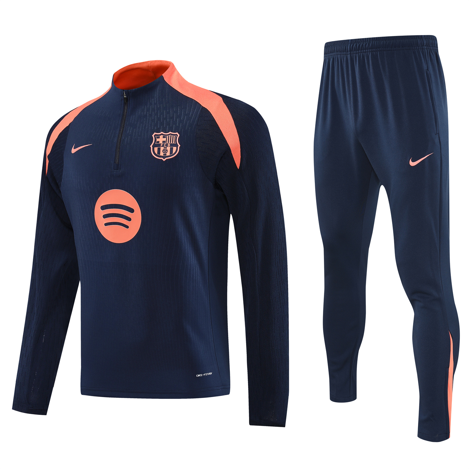 AlphaJersey-Barcelona 25-26 Long Sleeve Training Set - Deep Blue Top and Deep Blue Pants