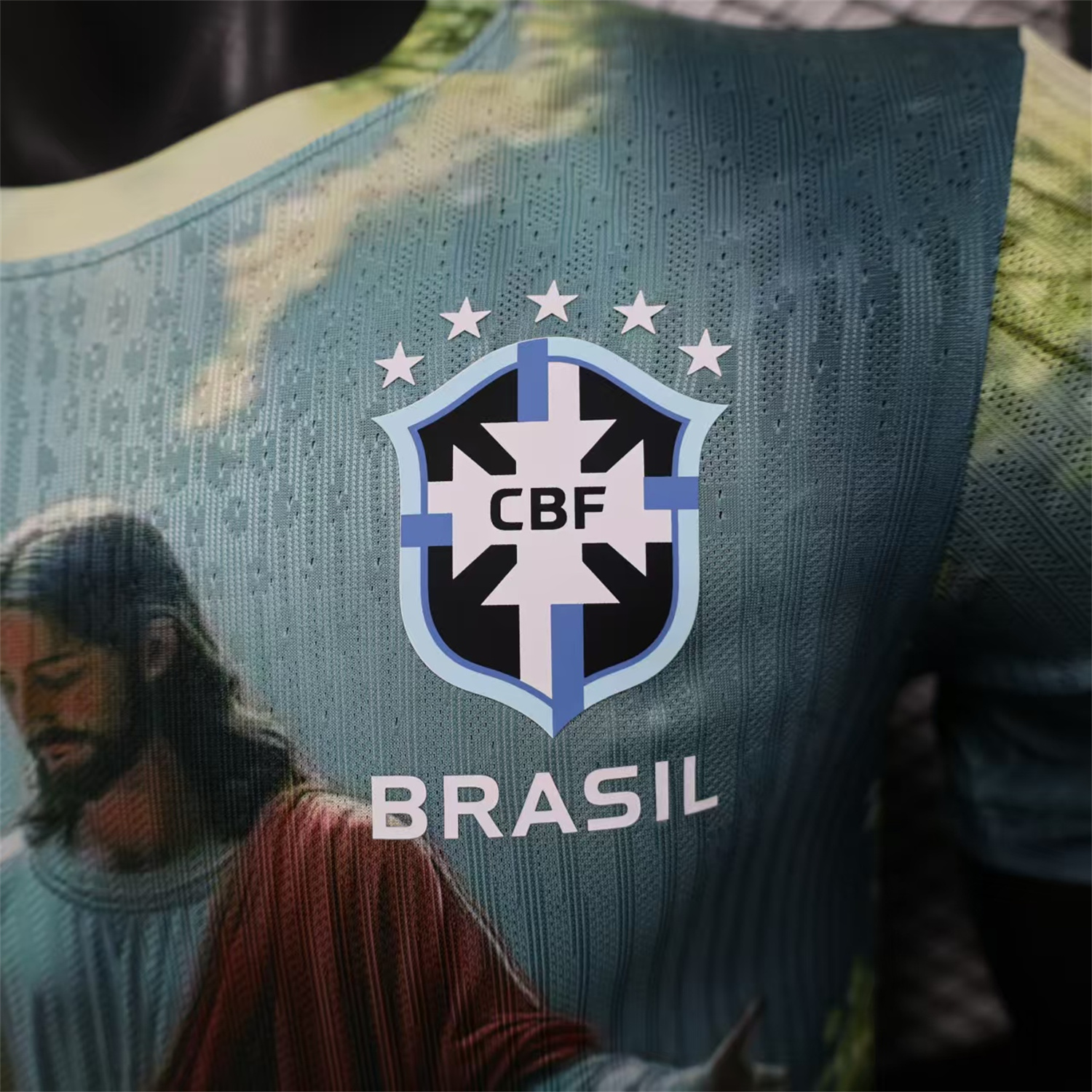AlphaJersey-Brazil 25-26 Praying to Jesus Special Green Jersey - Player Version