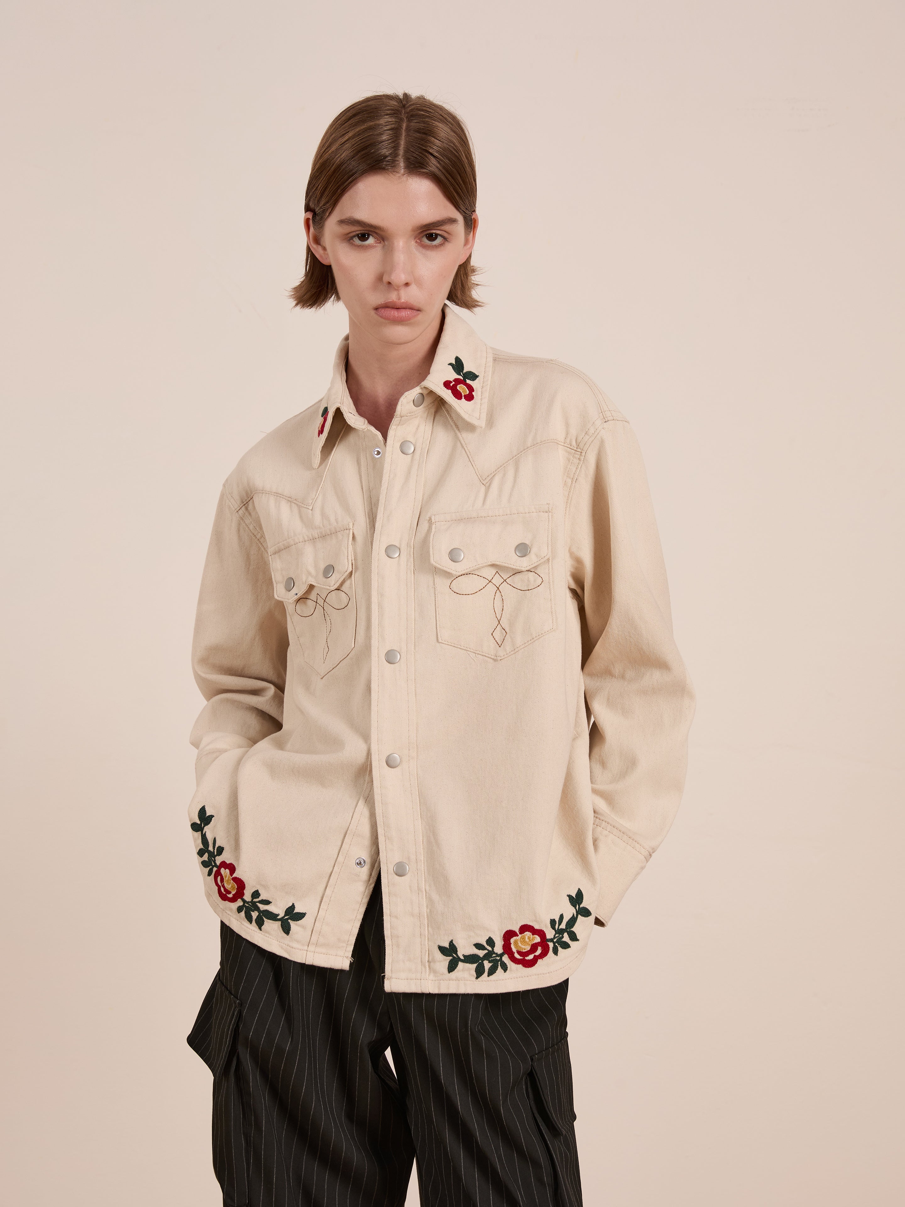 Western Floral Denim Shirt | Modern Menswear by yycbvcnbmmnbm