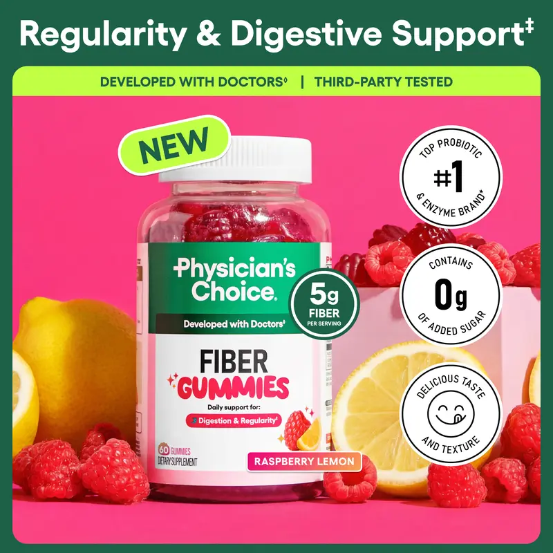 Physician’s Choice Fiber Gummies for Digestive Health 