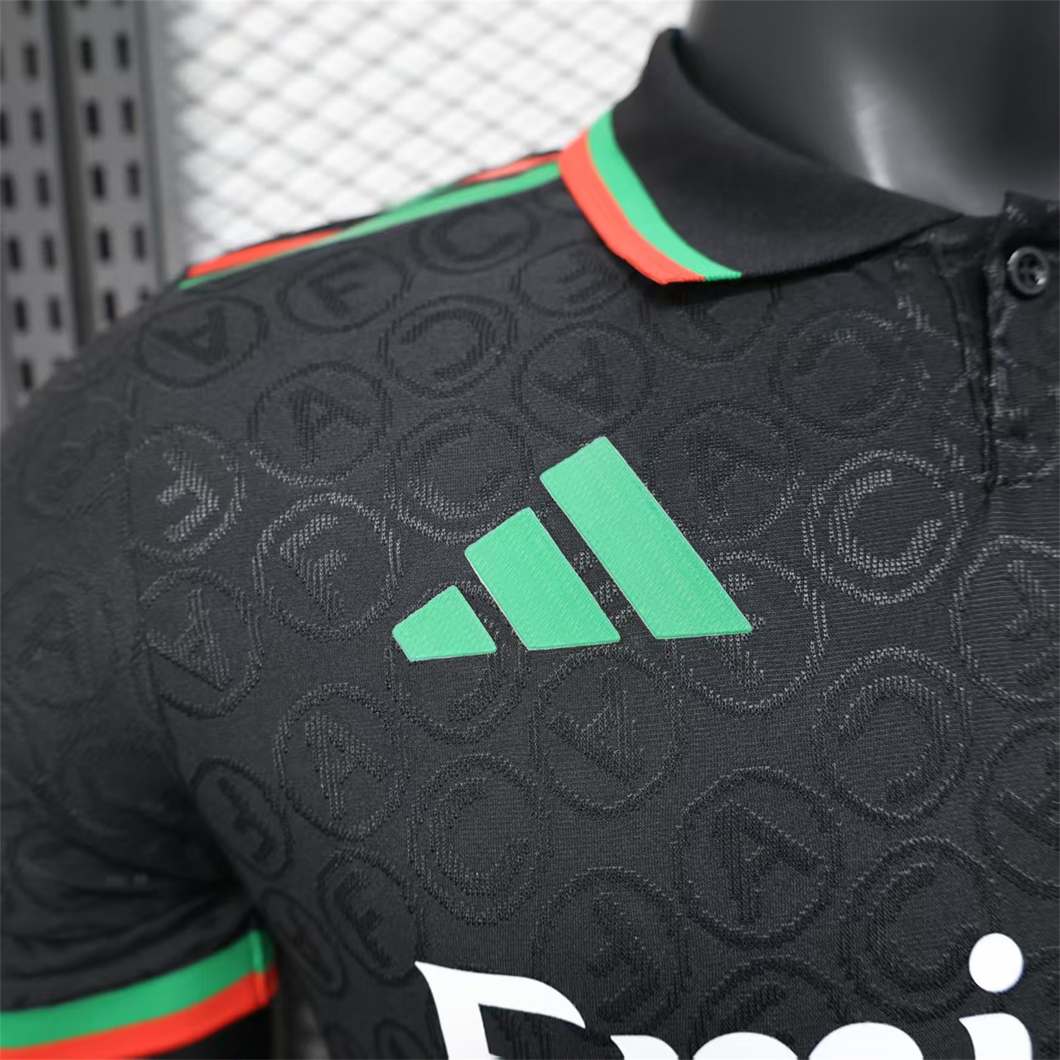 AlphaJersey-Arsenal 25-26 Black POLO Letter Pattern Special Jersey - Player Version