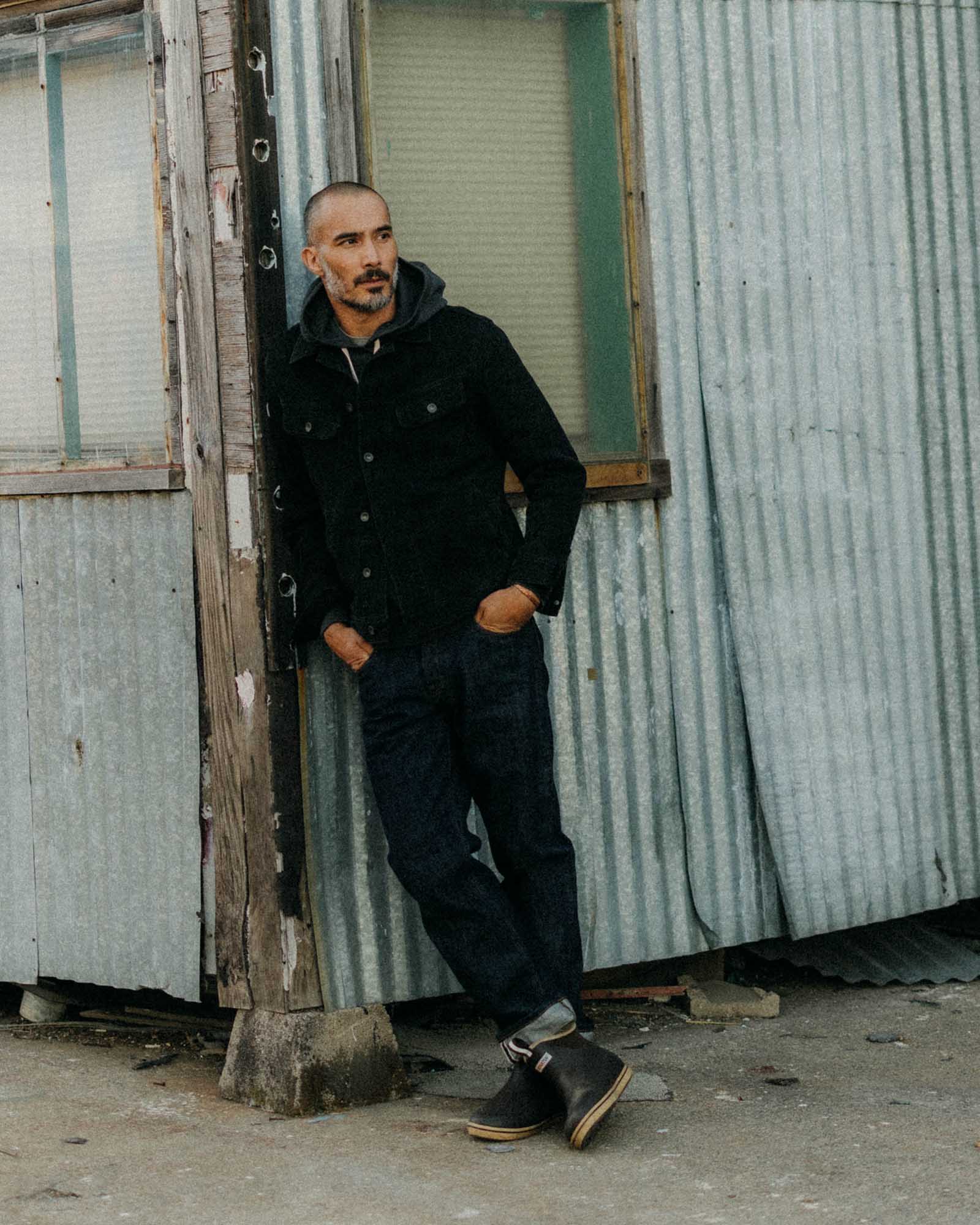 The Long Haul Jacket in Black Indigo Waffle | Modern Menswear by yycbvcnbmmnbm