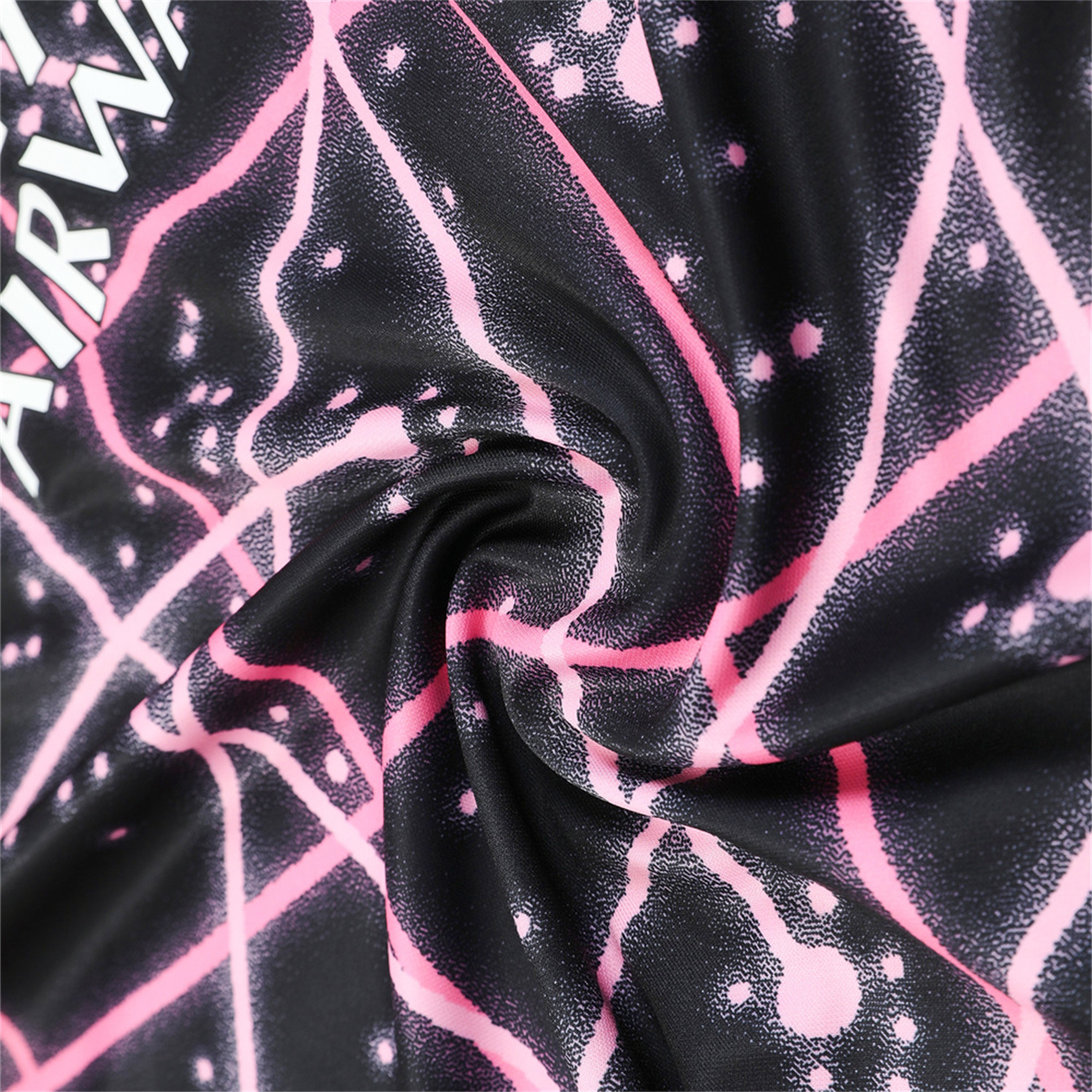 AlphaJersey-Paris Saint-Germain PSG 25-26 Short-Sleeve Training Set - Pink Fluorescent Rays Black Top & Black Shorts