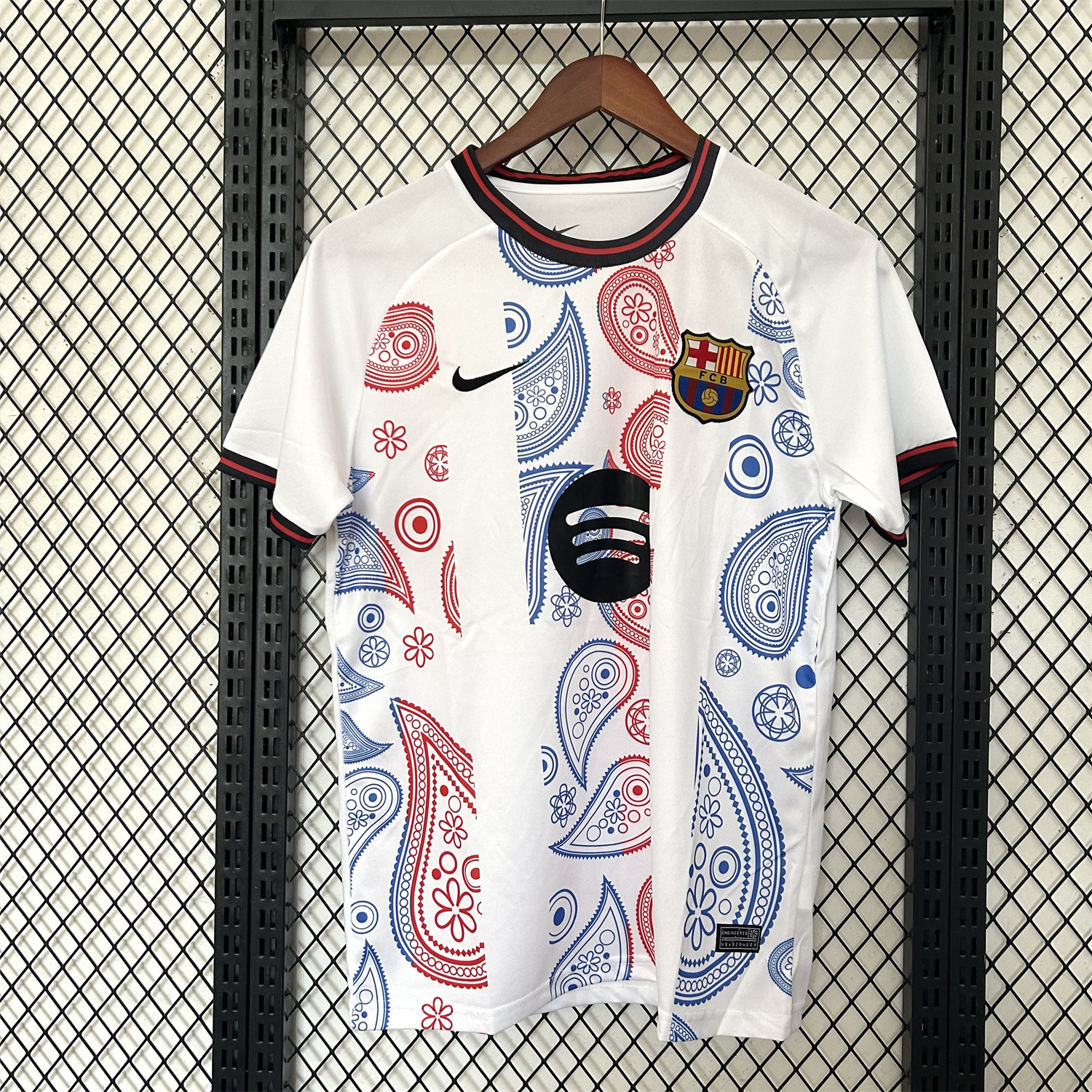 AlphaJersey-Barcelona 25-26 Paisley Patterns White Special Edition Jersey - Fans Version
