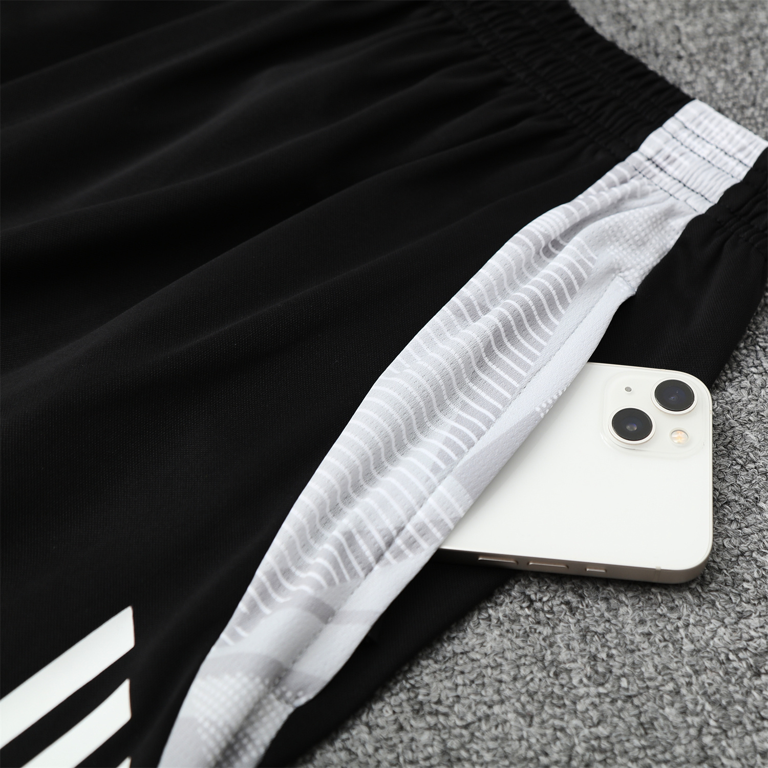 AlphaJersey-Real Madrid 25-26 Short-Sleeve Training Set - Blue Black Dragon Top & Black-White Shorts