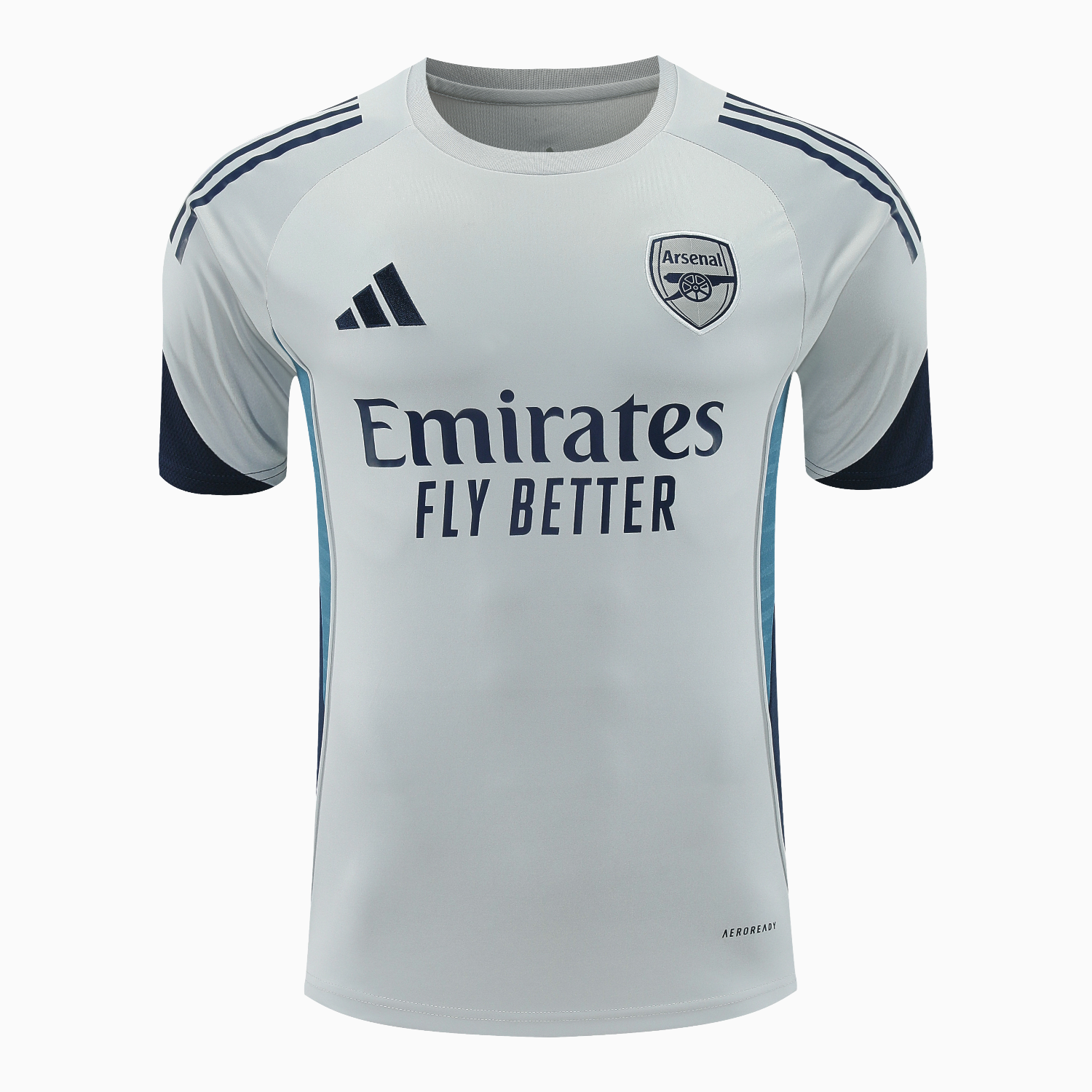 AlphaJersey-Arsenal 25-26 Short-Sleeve Training Set - Grey Top & Deep Blue Shorts