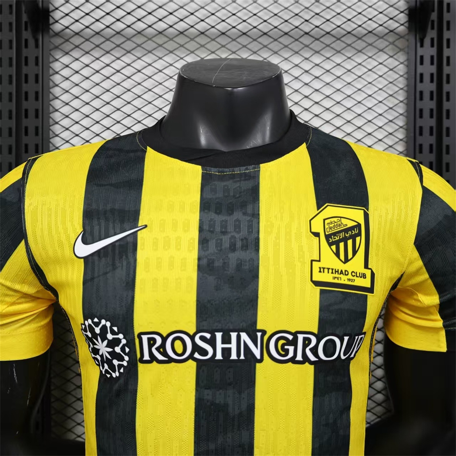 AlphaJersey-Al Ittihad Jeddah United 25-26 Home Yellow New Sponsors Jersey - Player Version