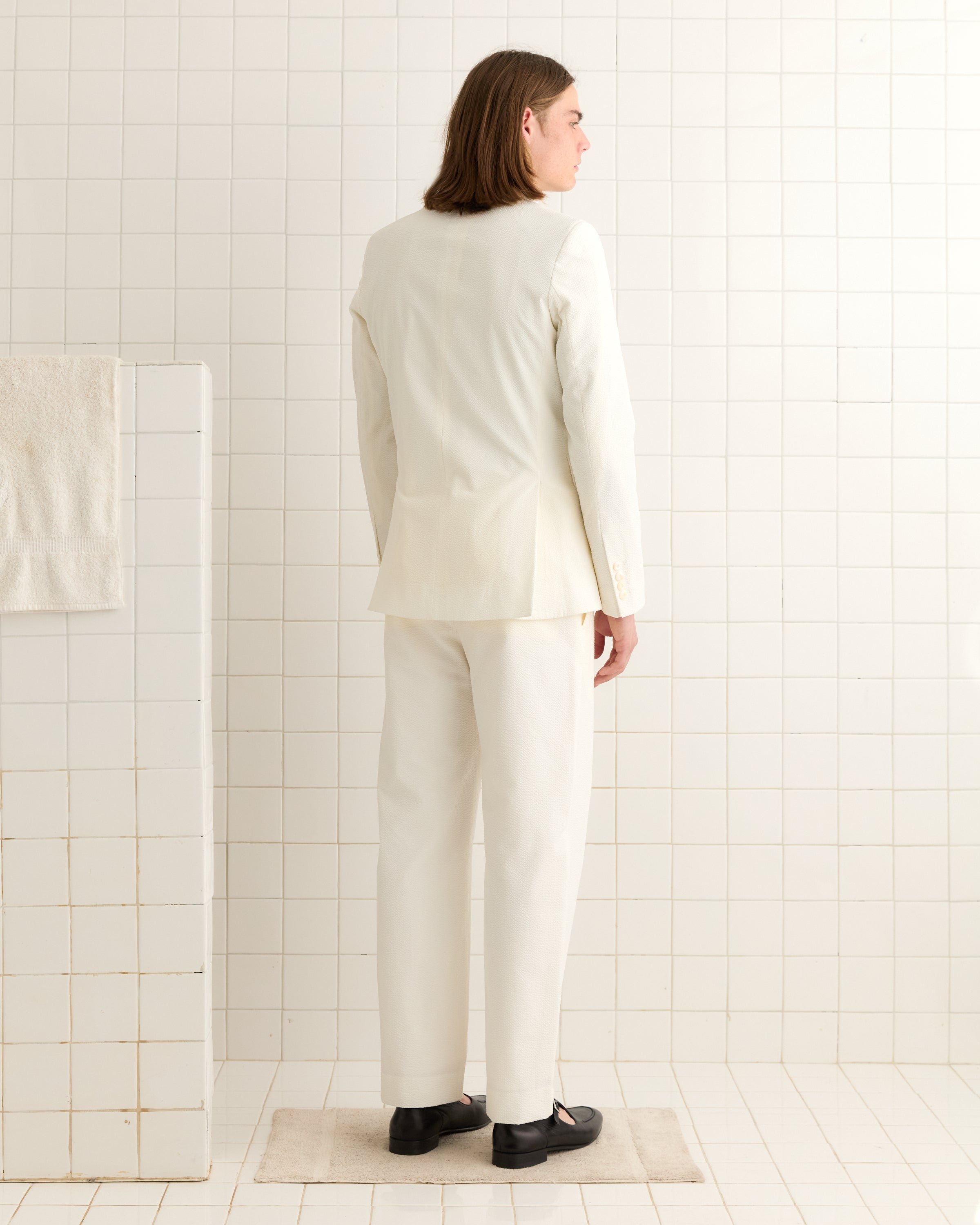 Seersucker Double-Breasted Suit Jacket | Modern Menswear by yycbvcnbmmnbm