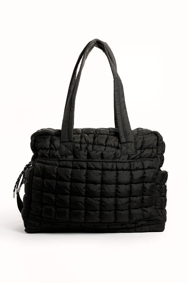 Haylie Black Quilted Weekender Bag | Elegant Women's Fashion by coolavocek