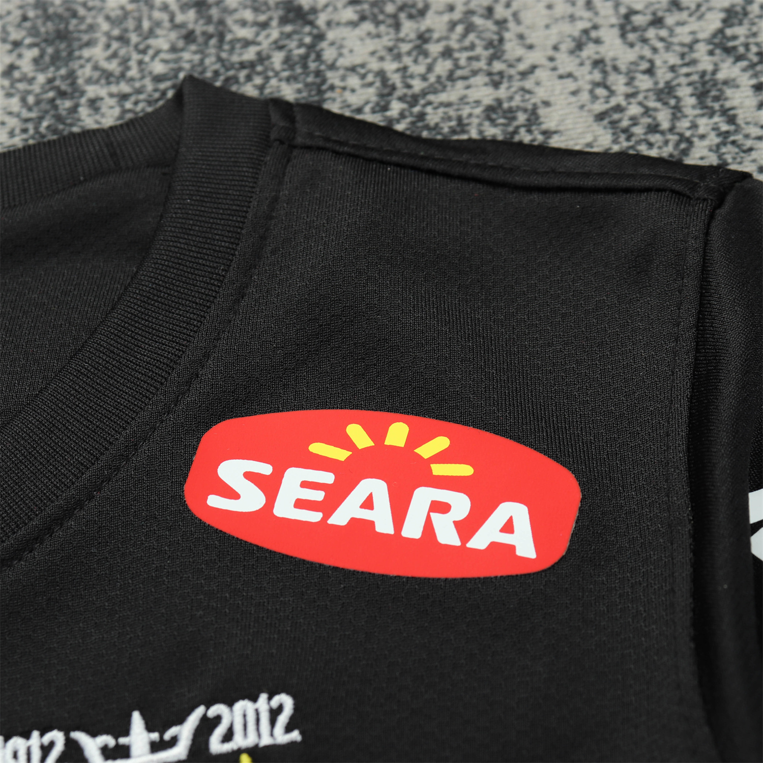 AlphaJersey-Retro Santos 2012 Black Special Long Sleeves Kids Kit