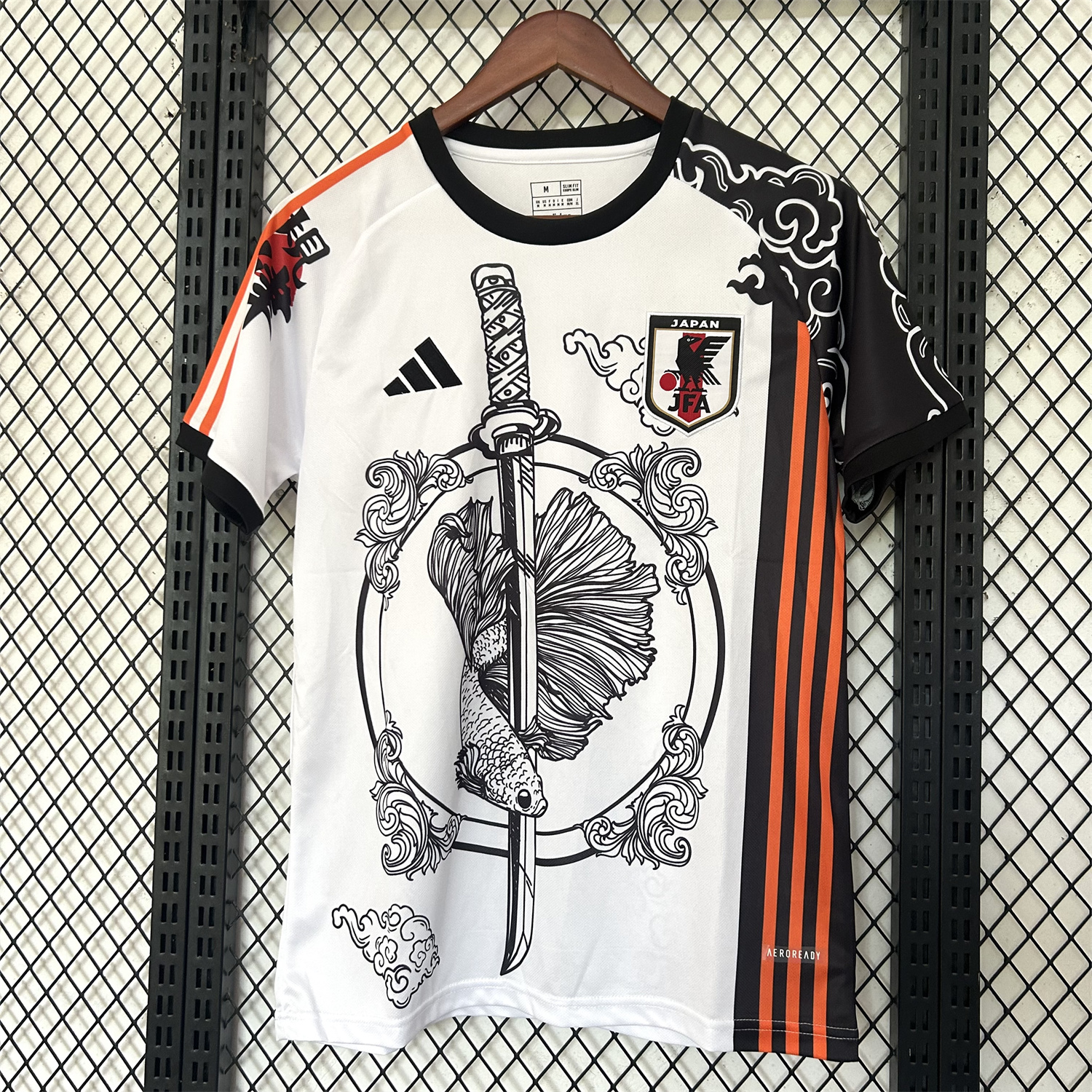 AlphaJersey-Japan 25-26 Betta Fish And Samurai Sword White Special Jersey - Fans Version