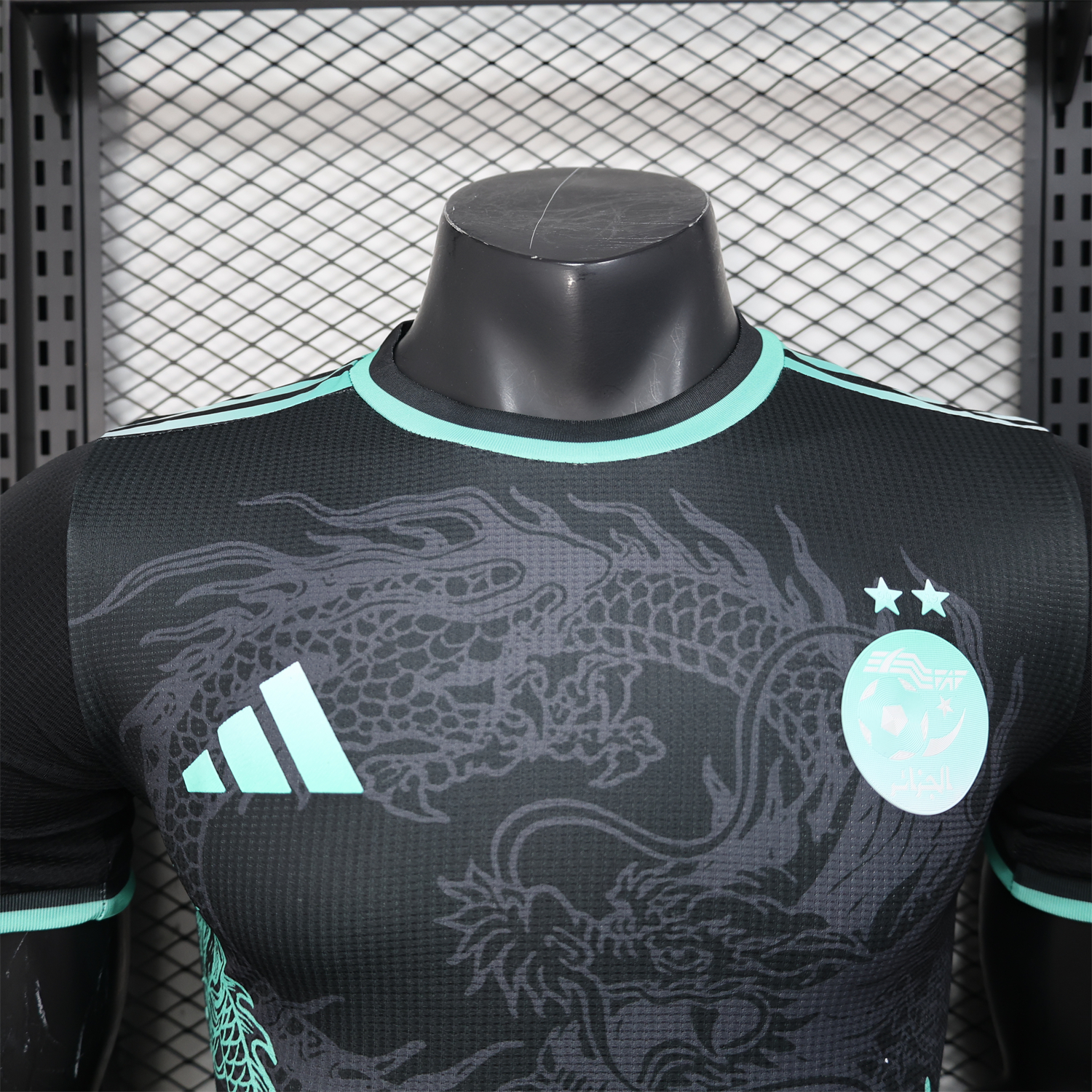 AlphaJersey-Algeria 25-26 Green Dragon Pattern Black Jersey - Player Version