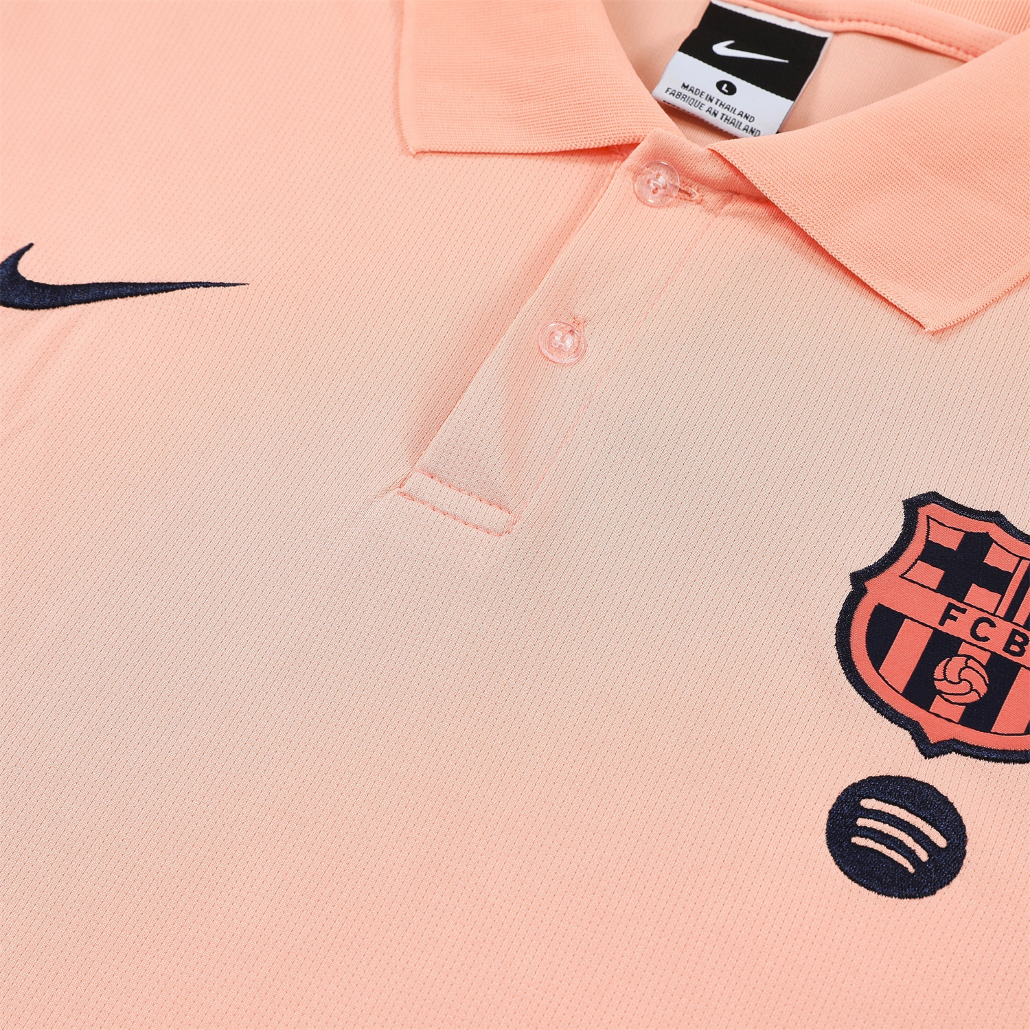 AlphaJersey-Barcelona 25-26 POLO Short-Sleeve Training Set - Pink Top and Dark Blue Pants