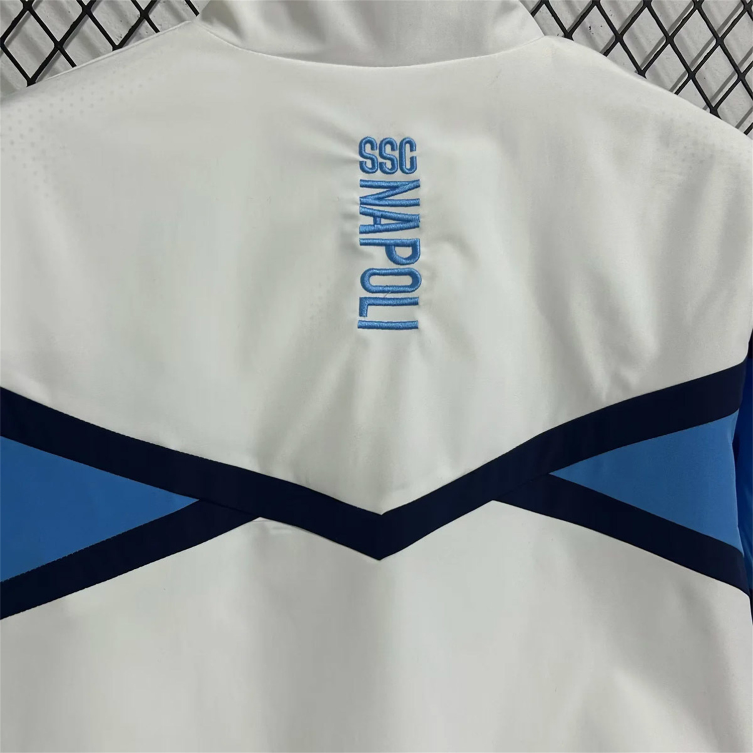 AlphaJersey-Napoli 25-26 Windbreaker Jacket - White And Blue