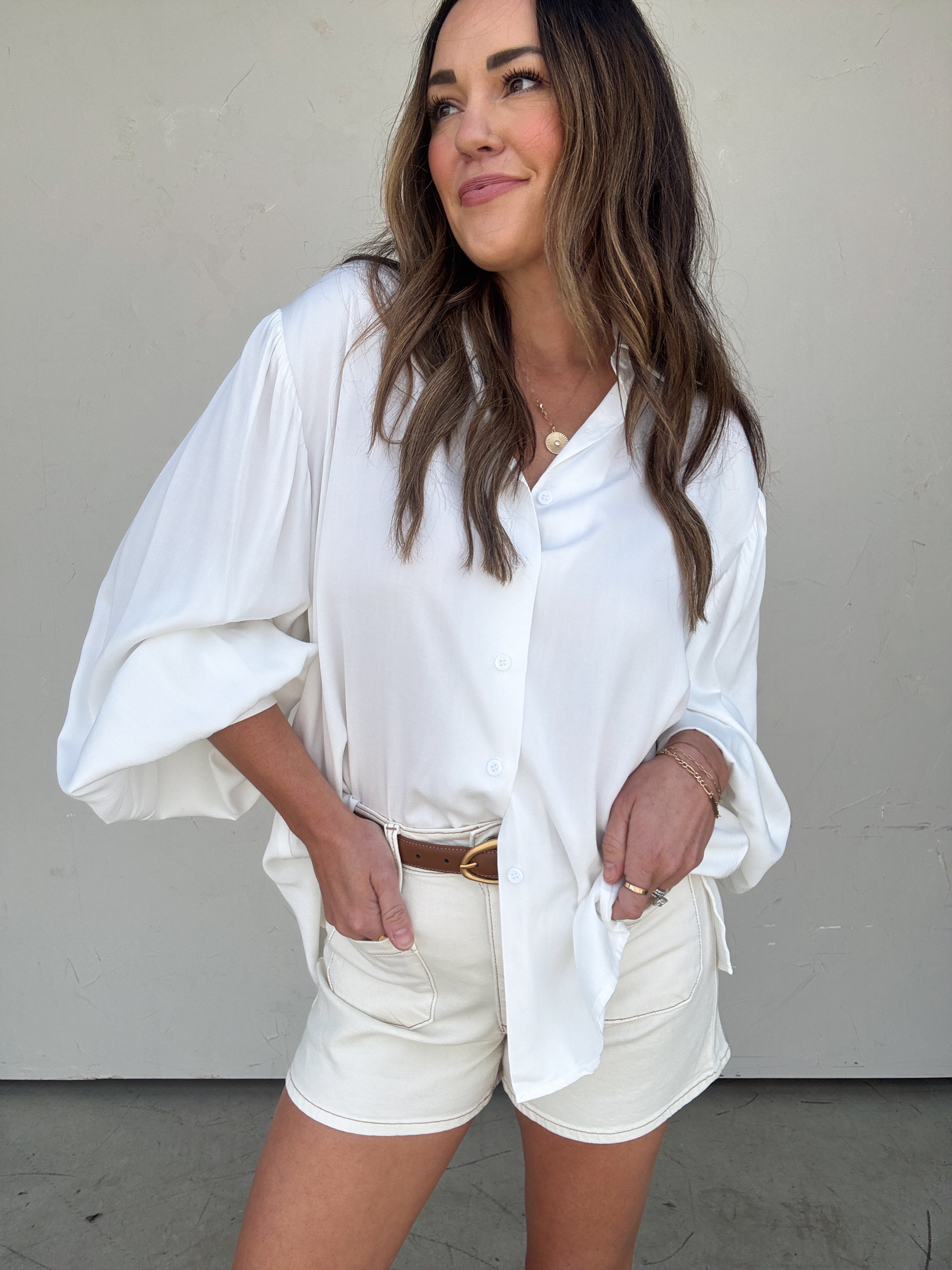 Classic White Relaxed Button-Down | Elegant Women's Fashion by coolavocek