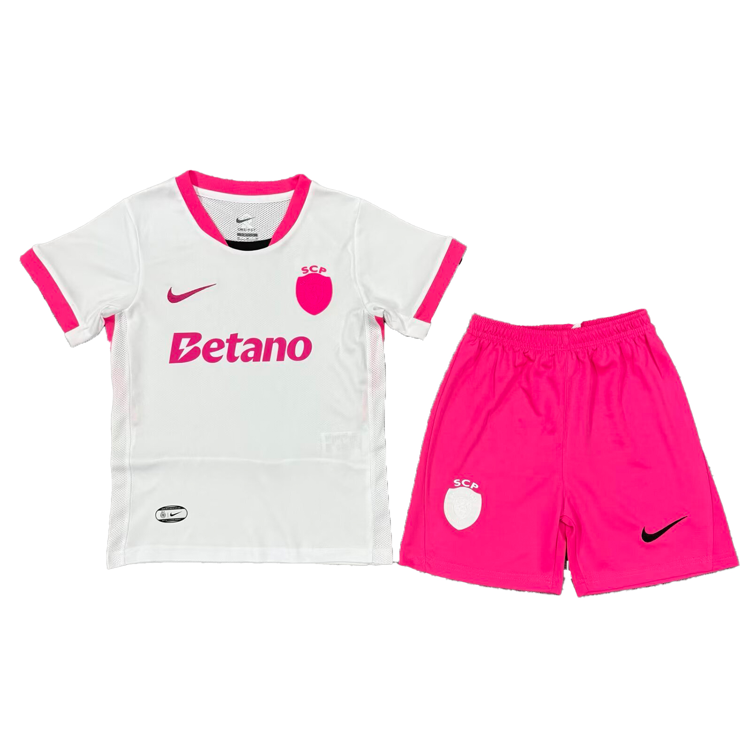 AlphaJersey-Sporting CP 25-26 Pink And White Special Kids Kit