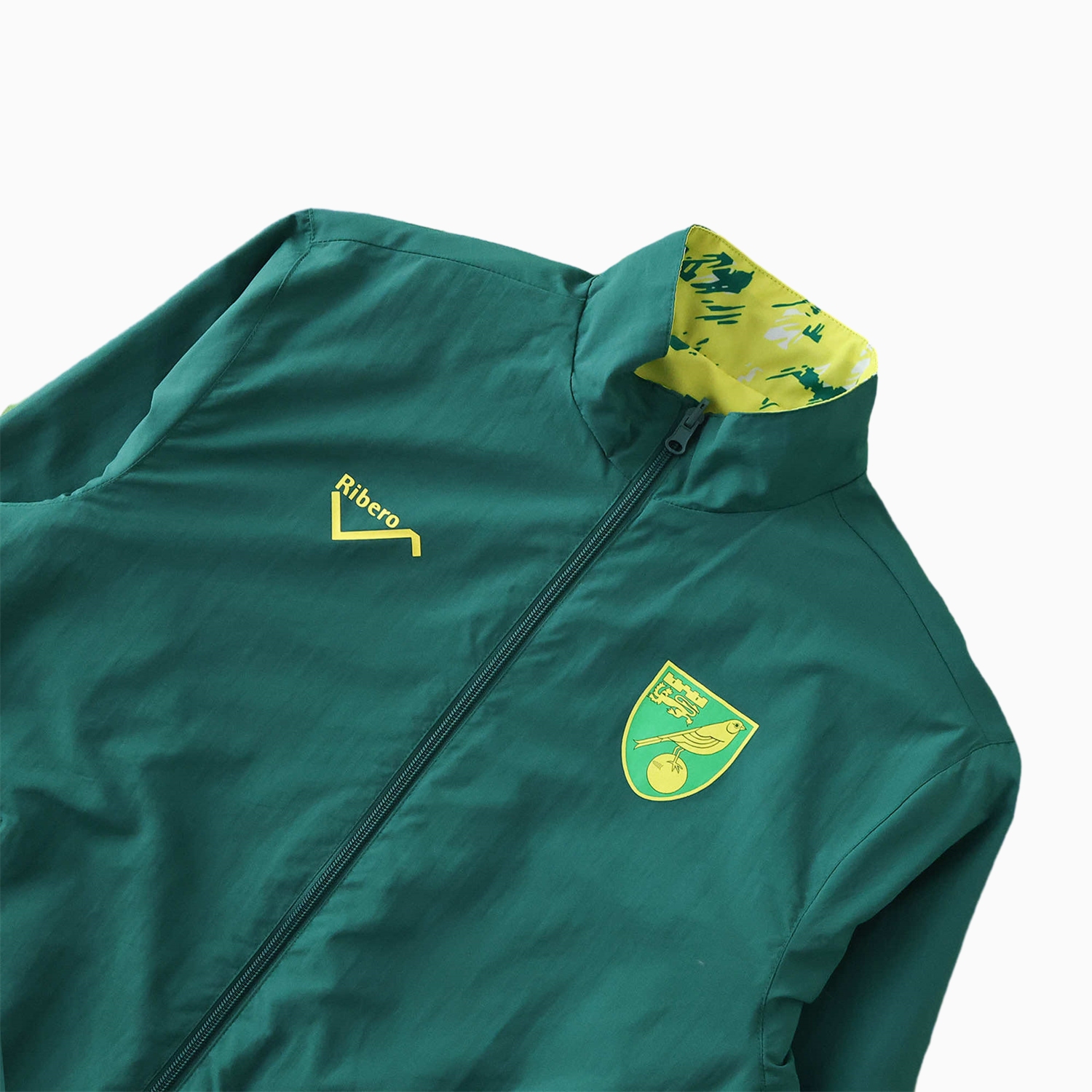 AlphaJersey-Norwich City 1992-94 Retro Style Double Sided Reversible Windbreaker - Green & Yellow