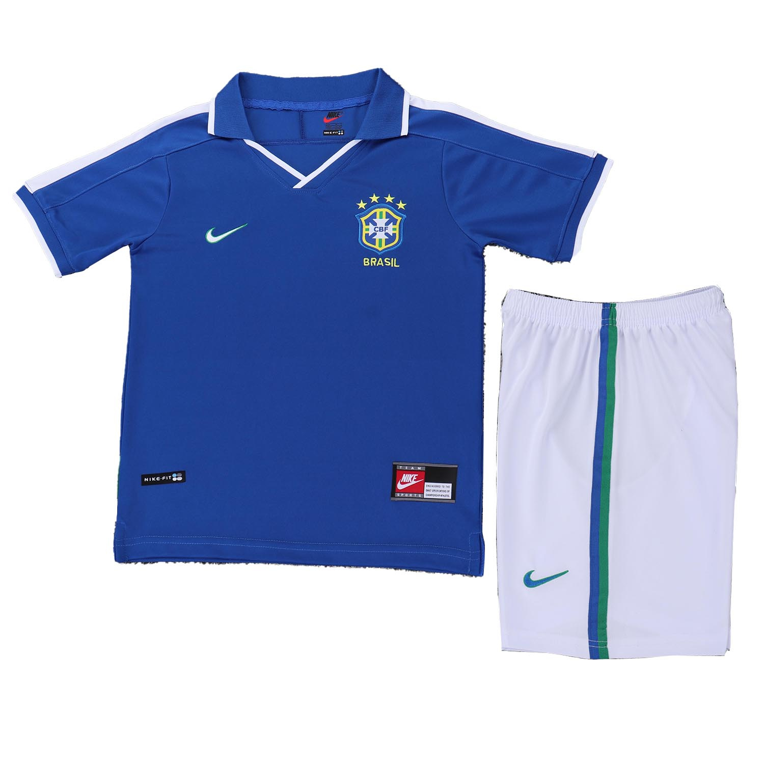 AlphaJersey-Retro Brazil 1997 Away Kids Kit