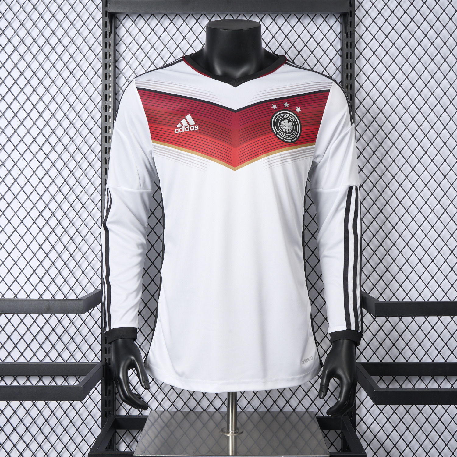 AlphaJersey-Retro Germany 2014 Home Long Sleeves Jersey - Player Version