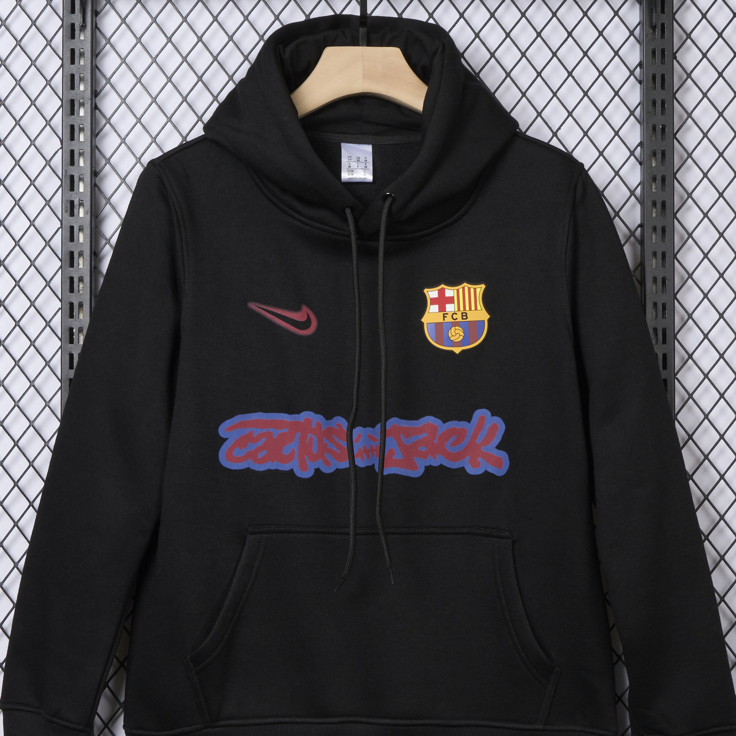 AlphaJersey-Barcelona x Travis Scott Black Unisex Pullover Hoodie