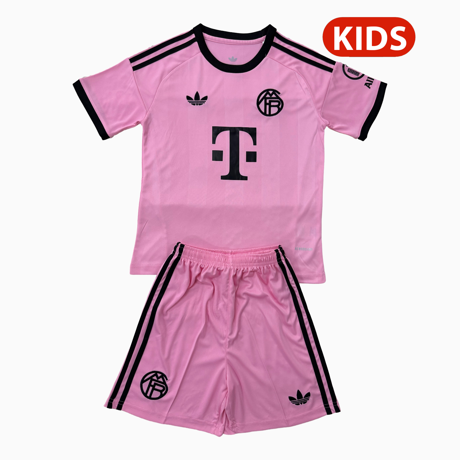 AlphaJersey-Bayern Munich 25-26 Pink Goalkeeper Kids Kit