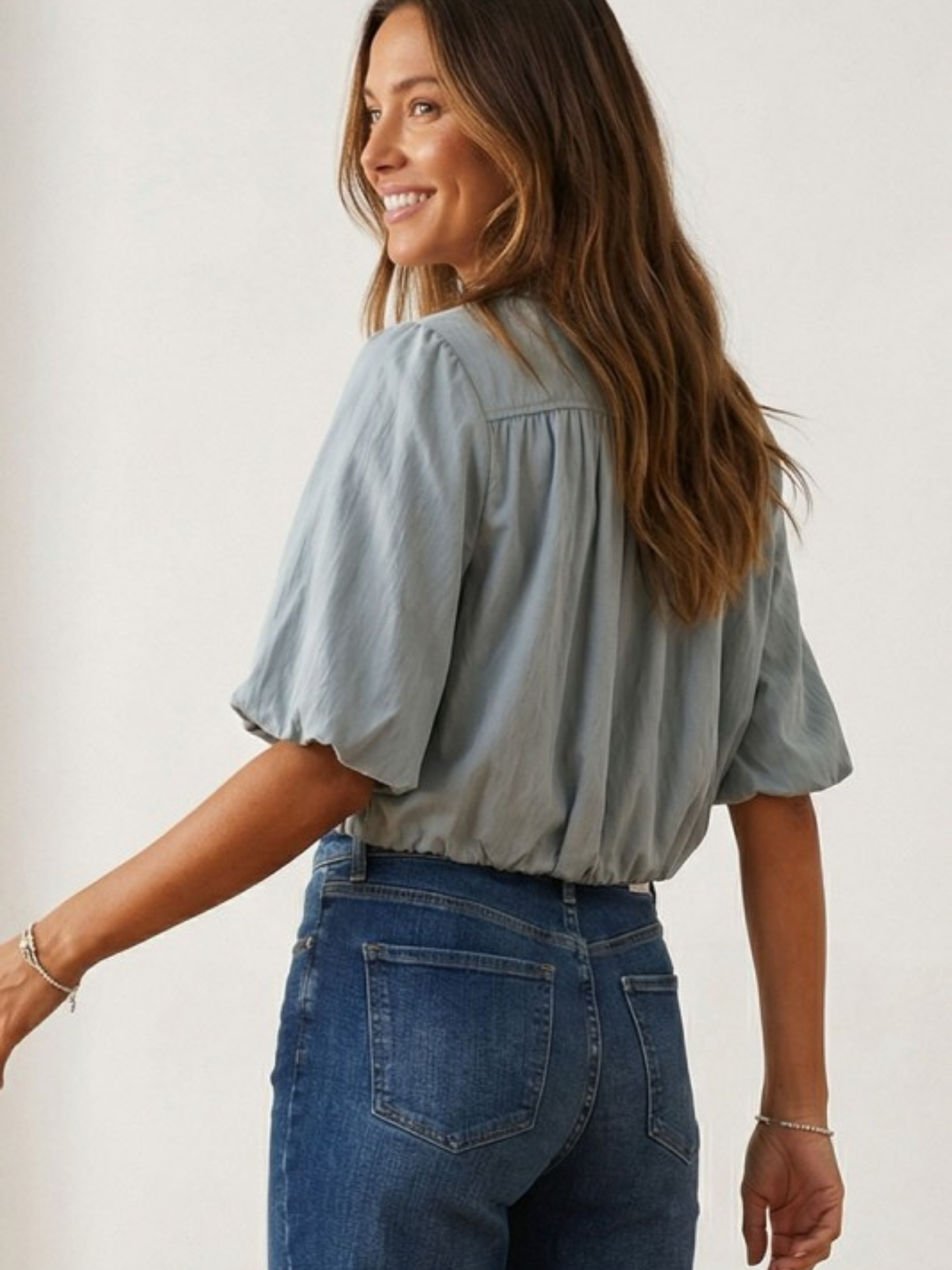 Bubble Cropped Button Down | Elegant Women's Fashion by coolavocek