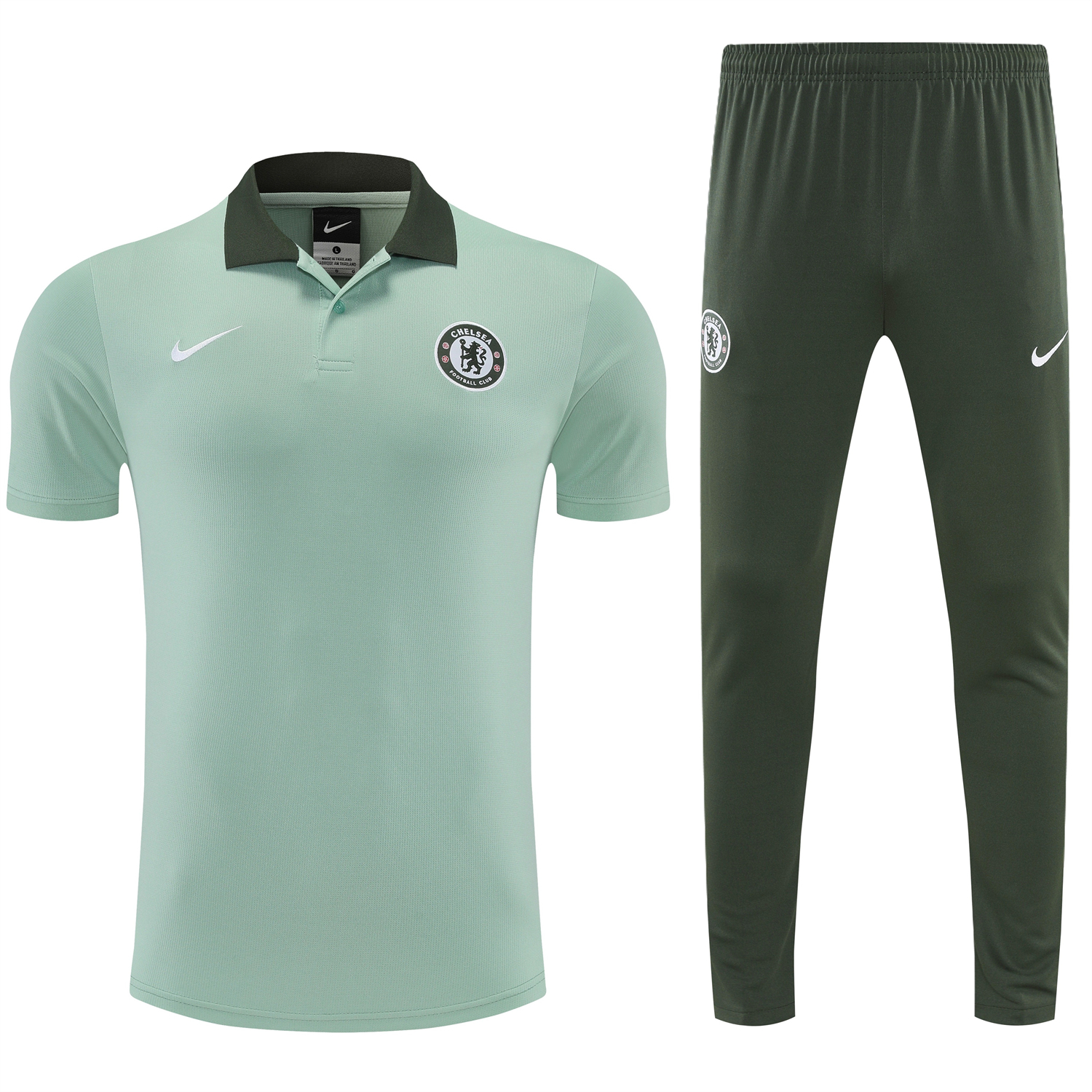 AlphaJersey-C.H.E.L.S.E.A 25-26 POLO Short-Sleeve Training Set - Light Green Top and Dark Green Pants