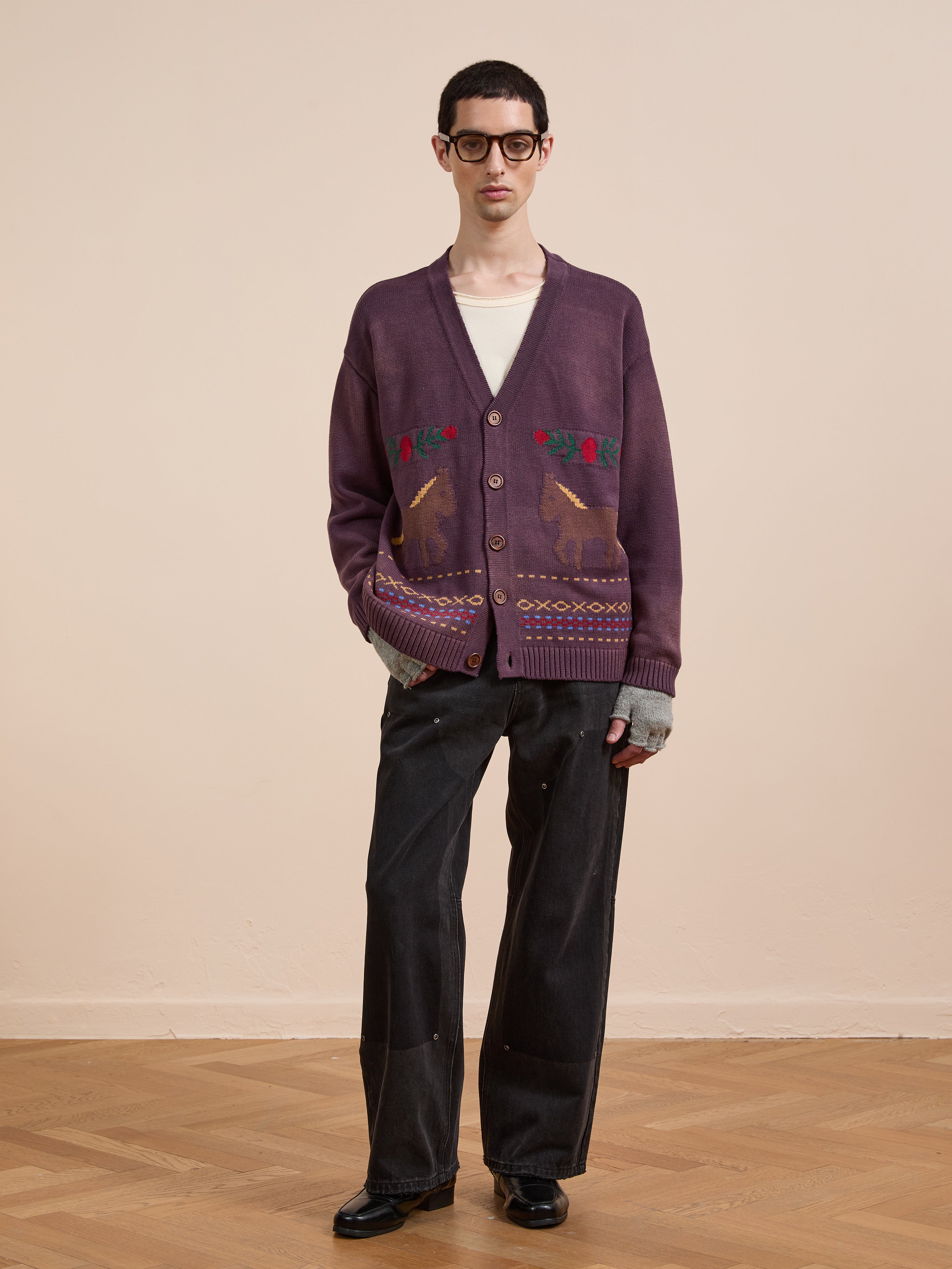 Horse Jacquard Cardigan | Modern Menswear by yycbvcnbmmnbm