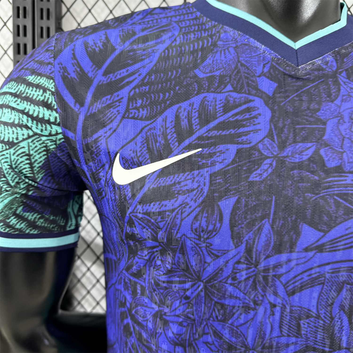 AlphaJersey-Brazil 25-26 Blue Flowers and Leaves Jersey - Player Version