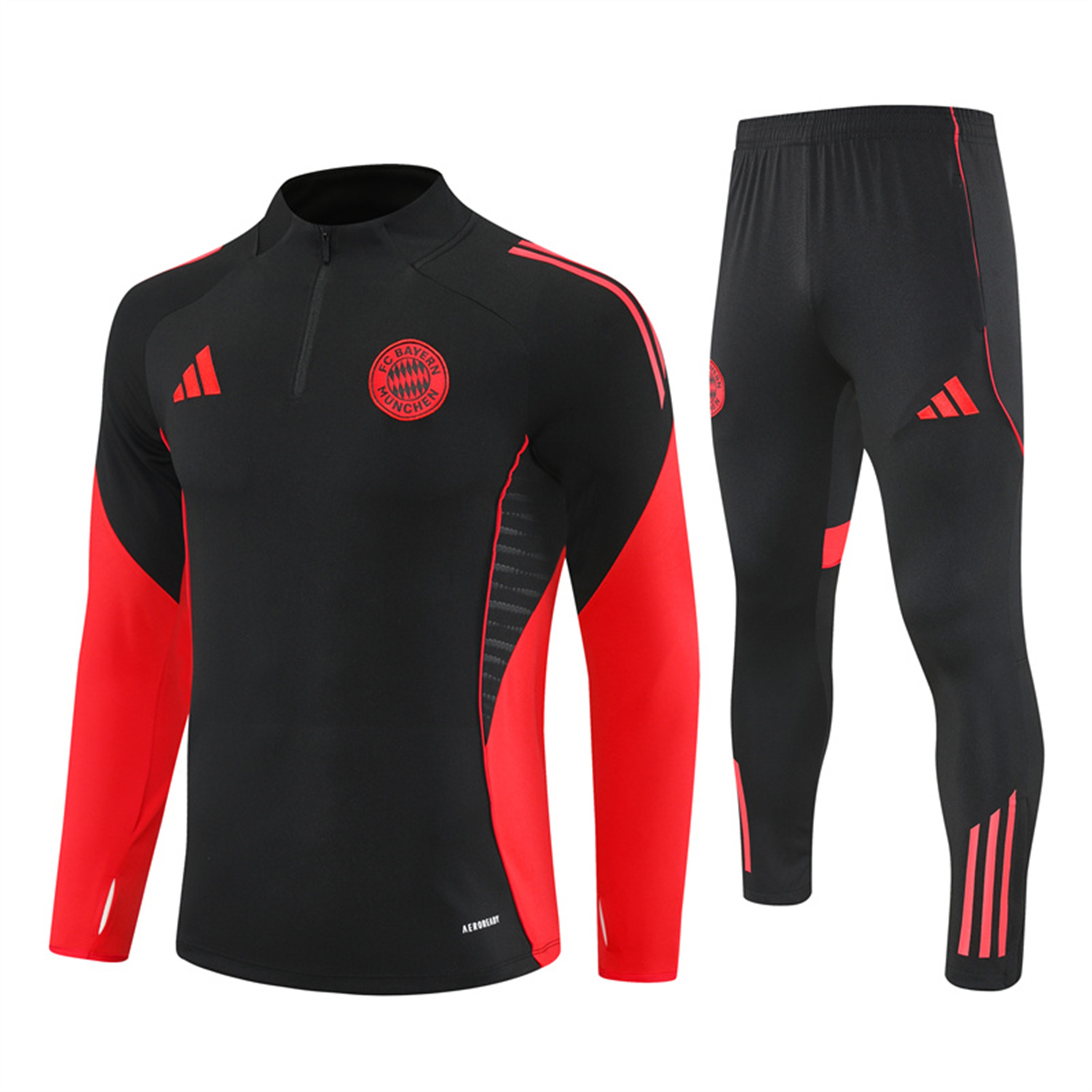 AlphaJersey-Bayern Munich 25-26 Long Sleeves Training Set - Black Top & Black Pants