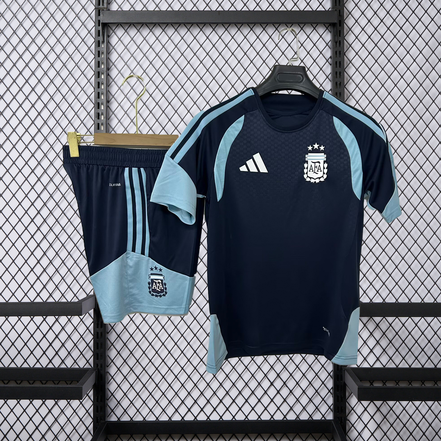 AlphaJersey-Argentina 2026 Black Pre-Match Training Kids Kit