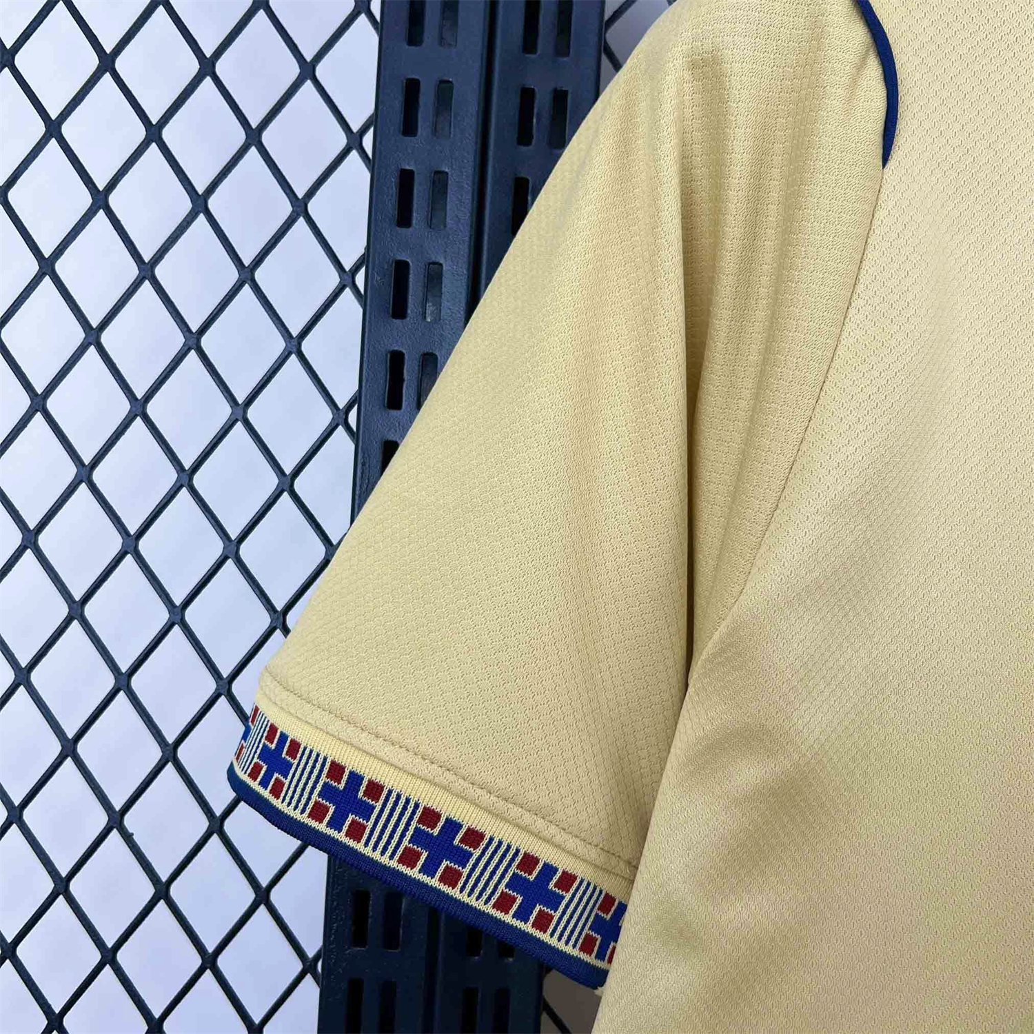 AlphaJersey-Barcelona 26-27 Blue Vertical Stripes Yellow Jersey - Fans Version