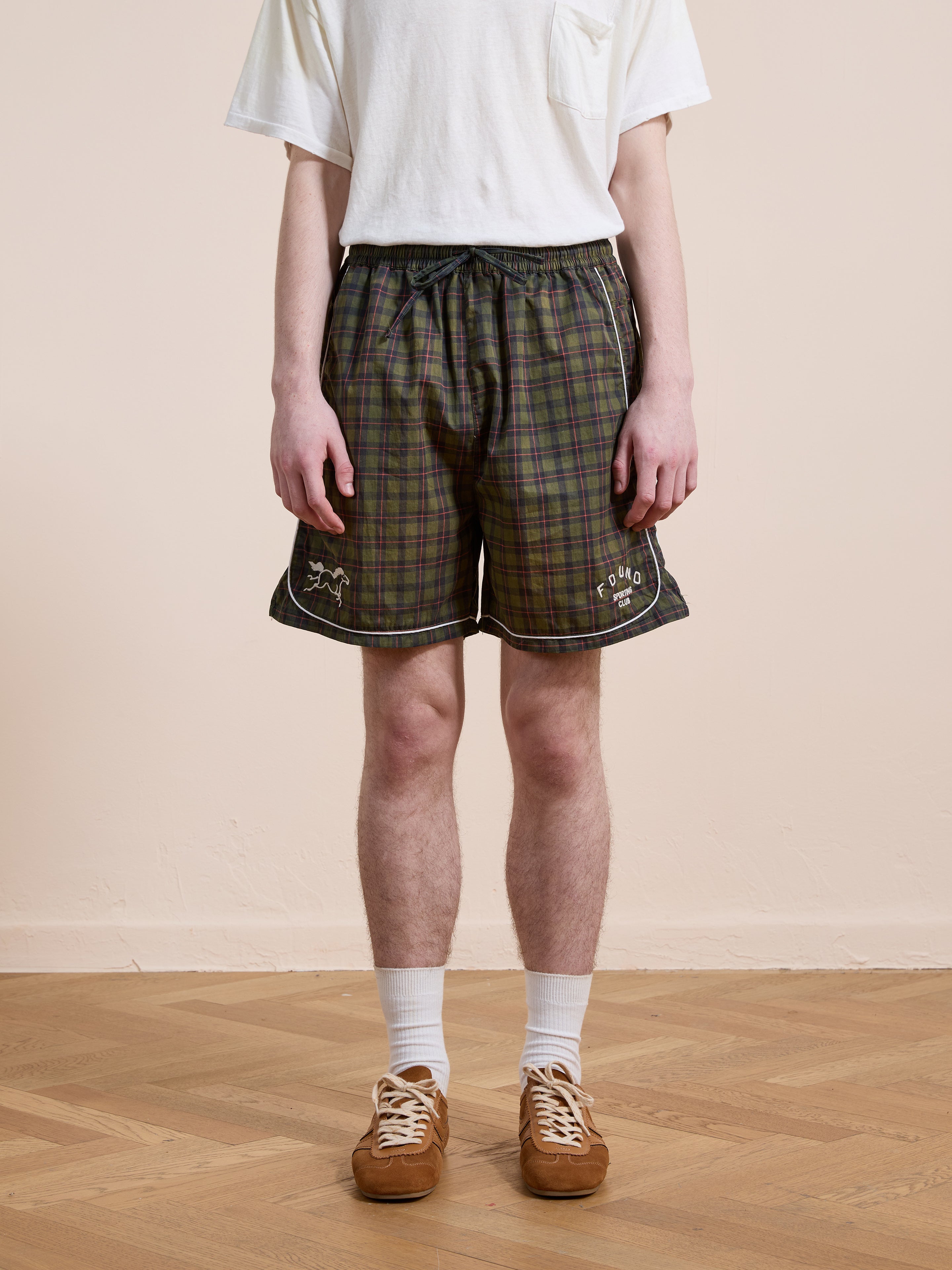 Forest Plaid Track Shorts | Modern Menswear by yycbvcnbmmnbm