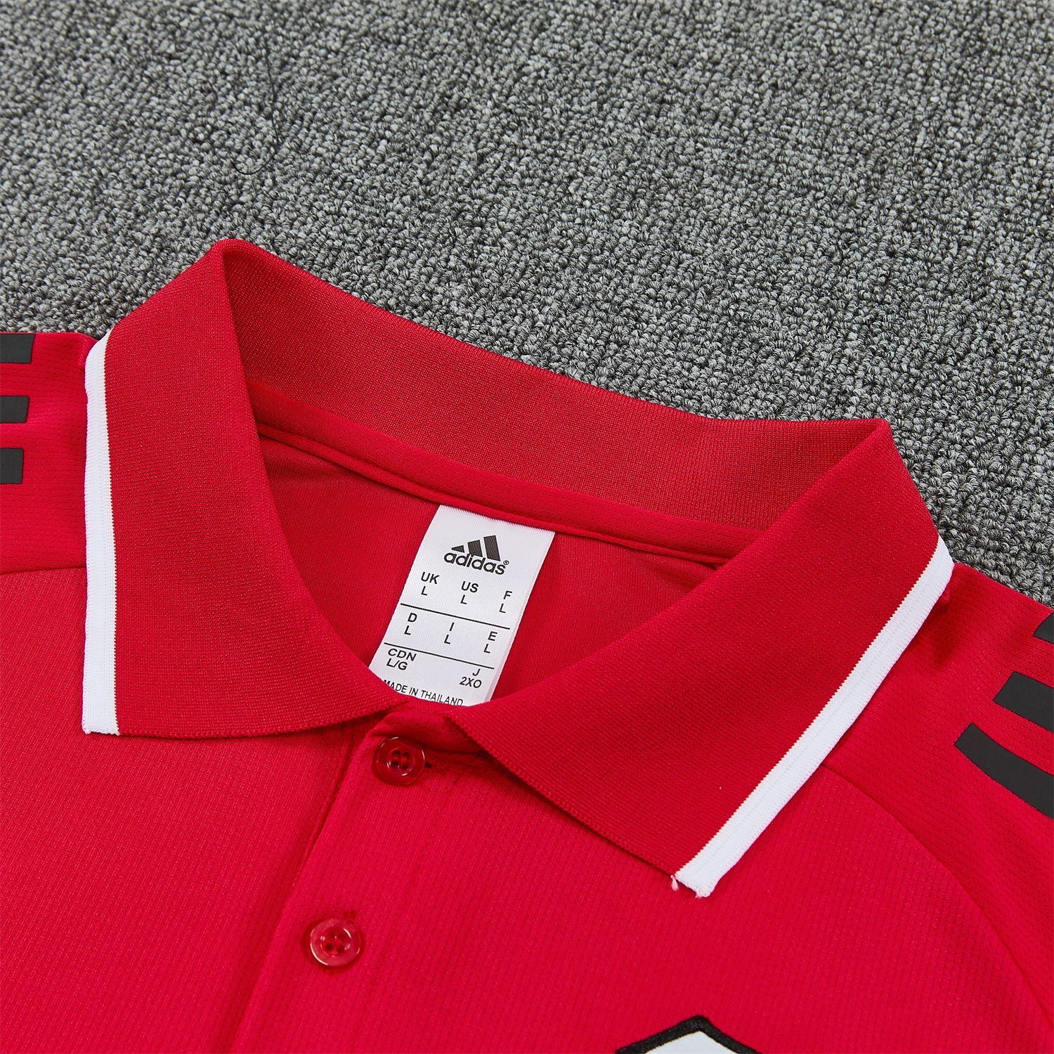 AlphaJersey-River Plate 25-26 POLO Short-Sleeve Training Set - Red Top and Black Pants