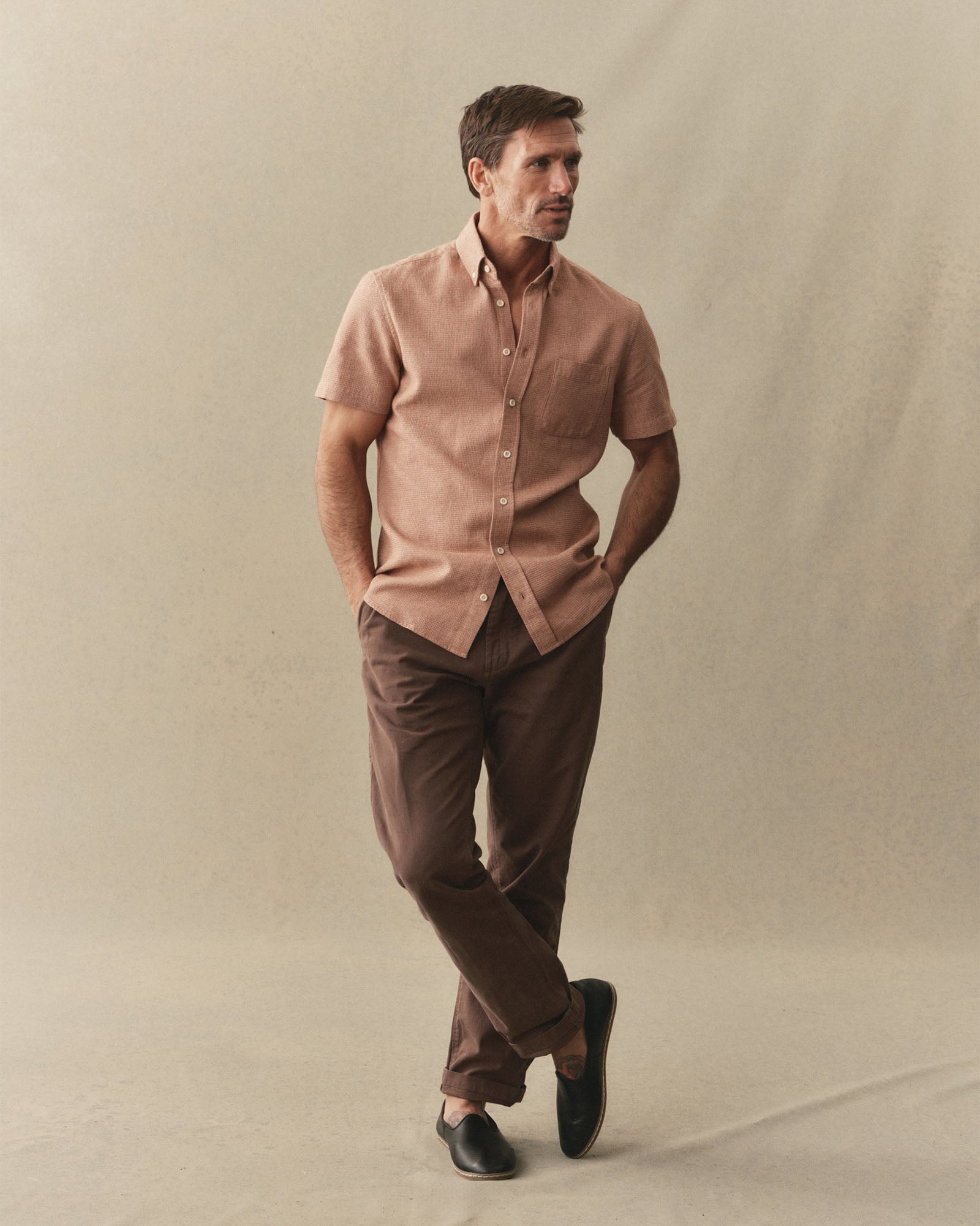 The Short Sleeve Jack in Desert Twist Waffle | Modern Menswear by yycbvcnbmmnbm