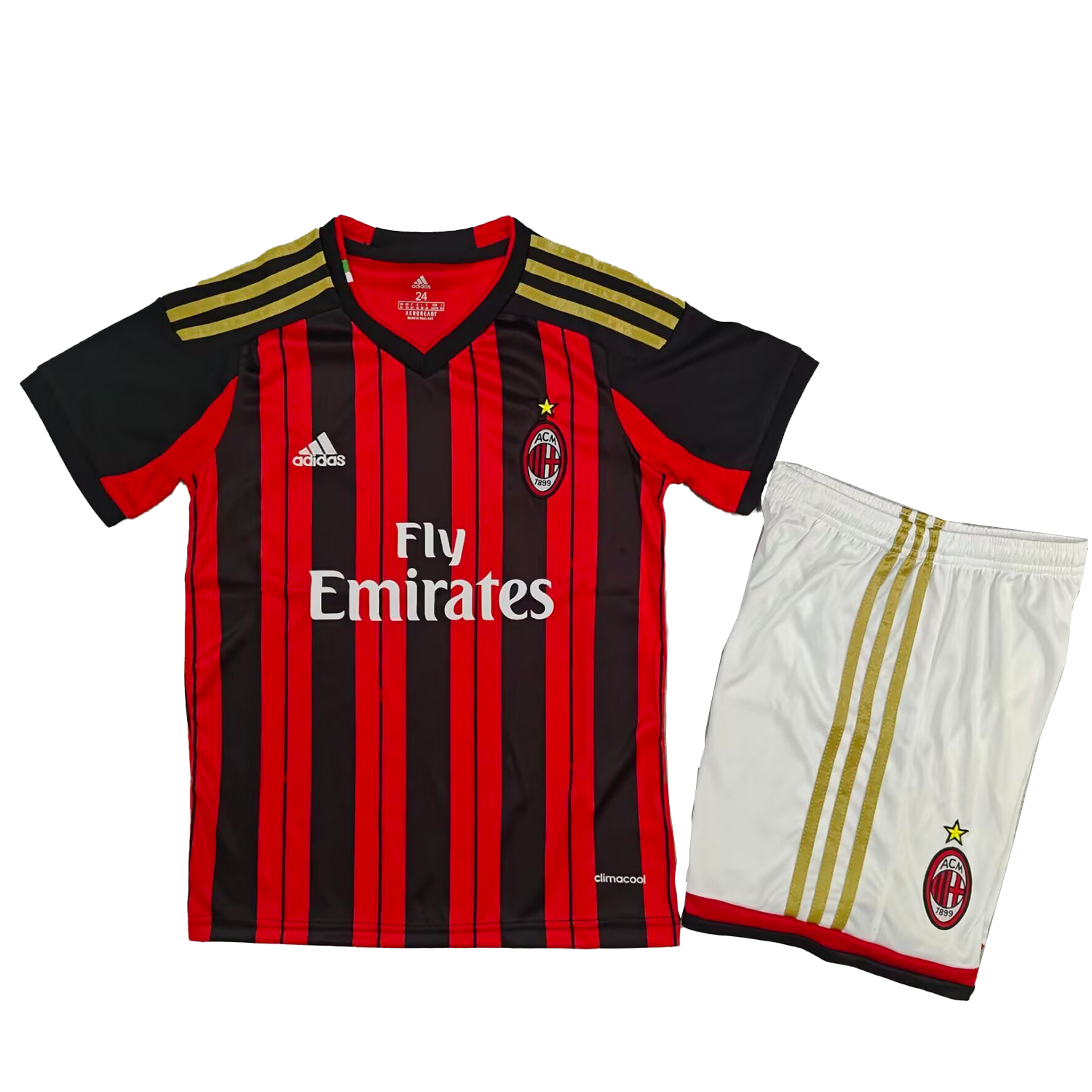 AlphaJersey-Retro AC Milan 2013-14 Home Kids Kit