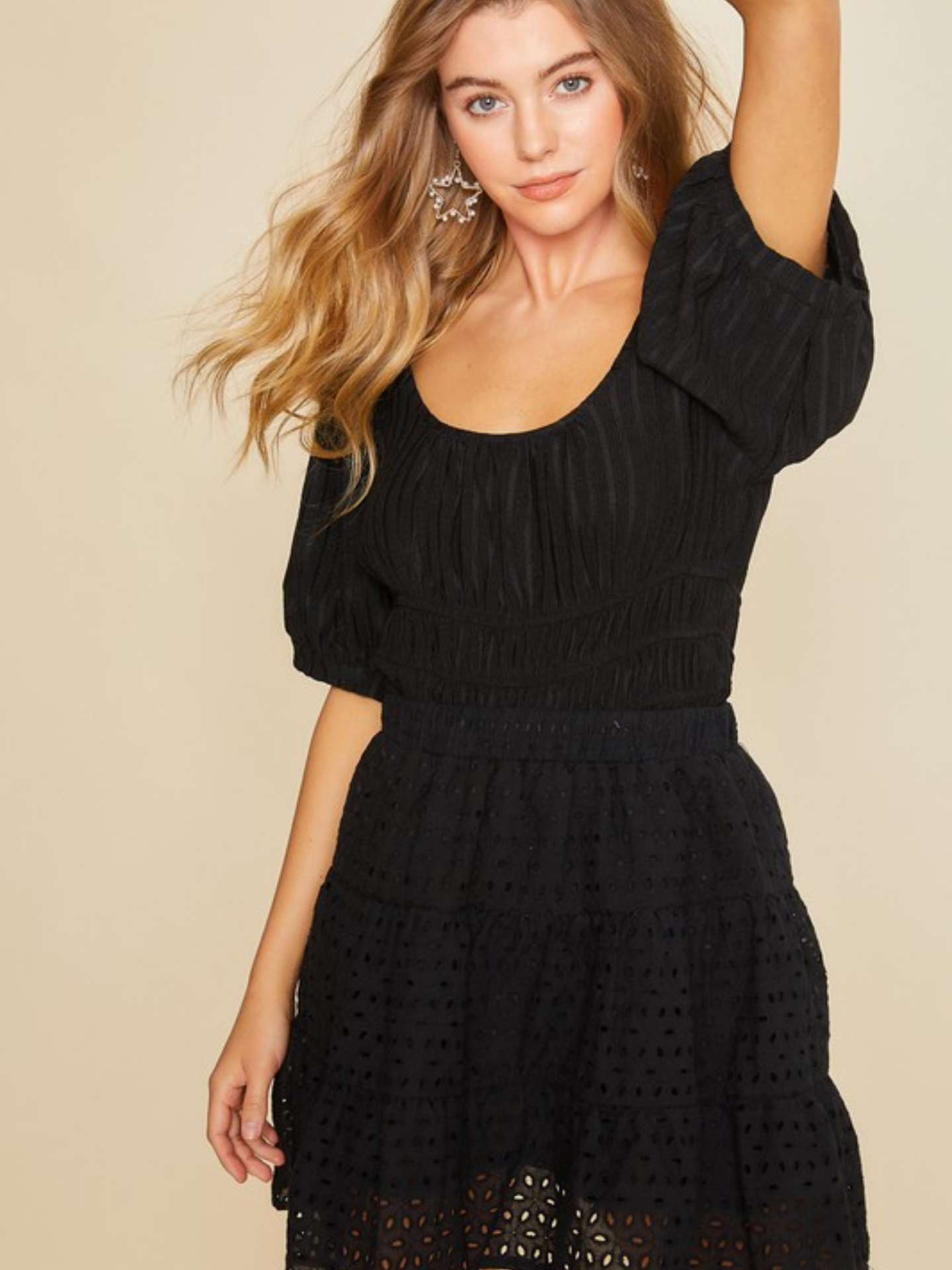 Eyelet Flirty Mini Skirt | Elegant Women's Fashion by coolavocek