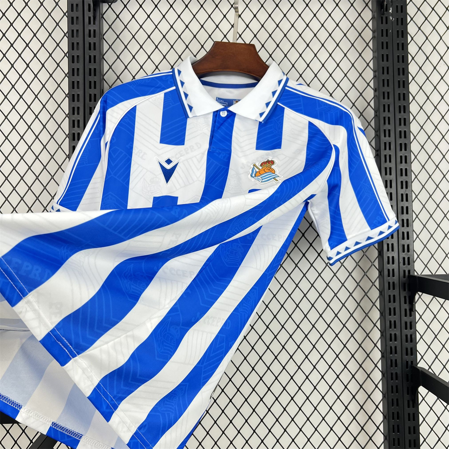 AlphaJersey-Real Sociedad 25-26 White With Royal Blue Retro Style Special Jersey - Fans Version