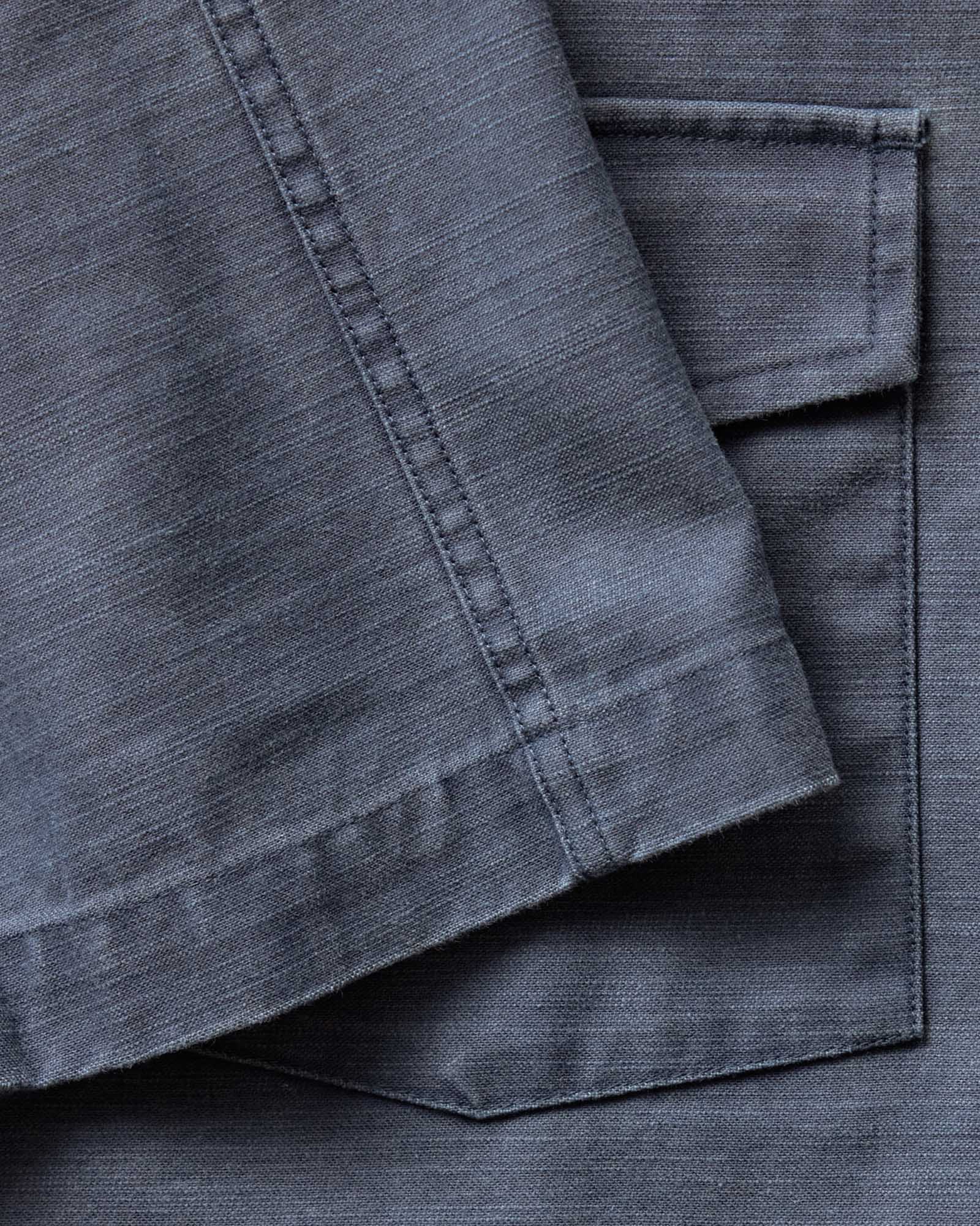 The Short Sleeve Surplus Shirt in Navy Reverse Sateen | Modern Menswear by yycbvcnbmmnbm