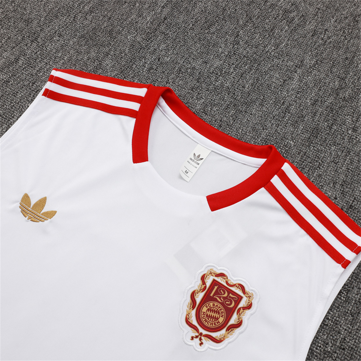 AlphaJersey-Bayern Munich 2025 125th Anniversary Vest Training Set - White Top and Shorts