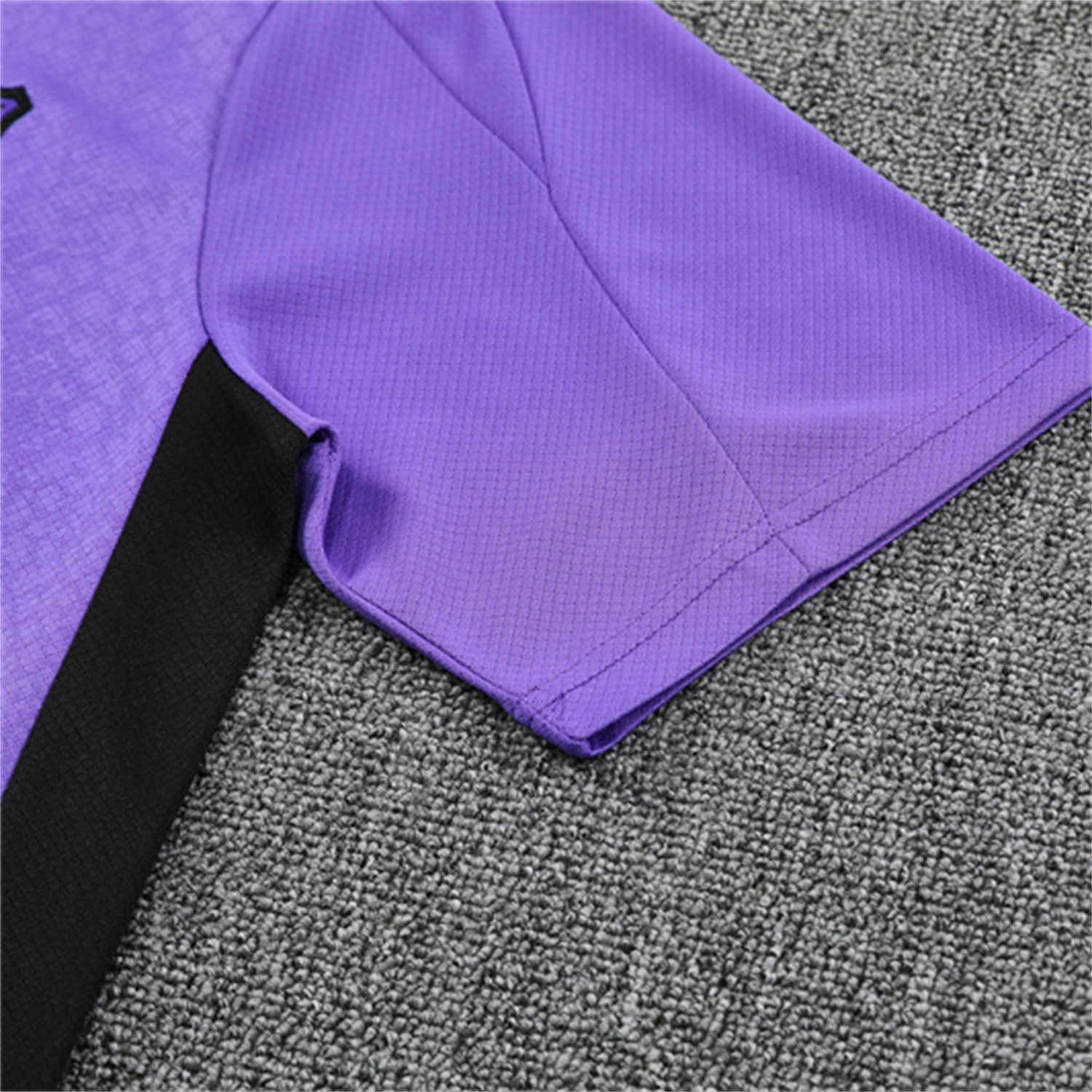 AlphaJersey-Barcelona 25-26 X KB Kids Short-Sleeve Training Set - Purple Top & Black Shorts