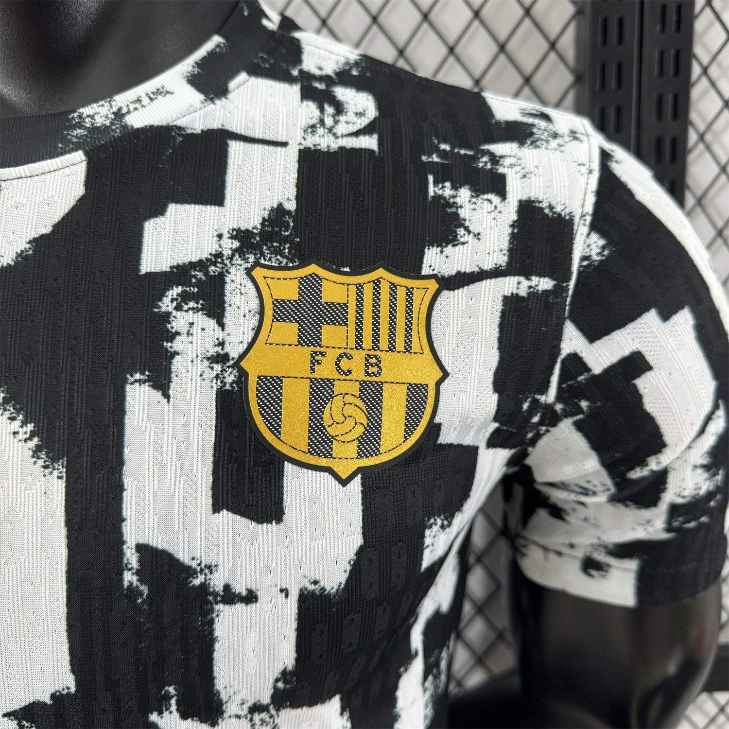 AlphaJersey-Barcelona 25-26 Unsponsored White & Black Letters Special Jersey - Player Version